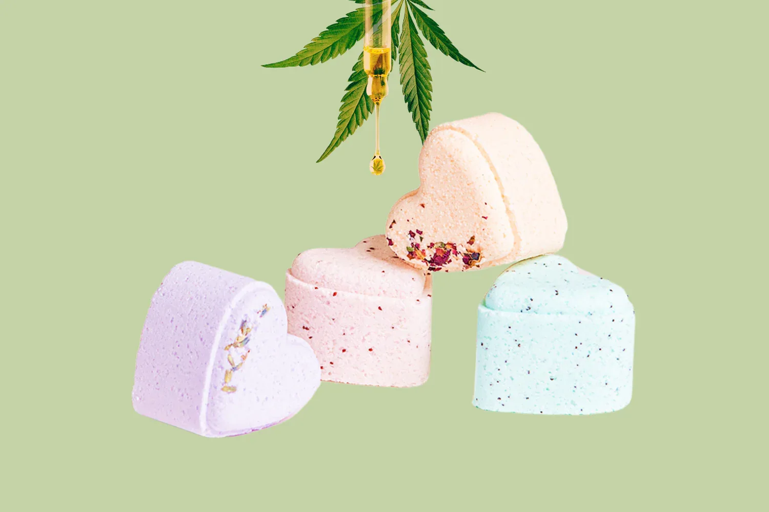 Valentine's Bath Bombs with CBD -  5 Hearts Shaped with CBD - in a Gift Box (THC free) - Image 5
