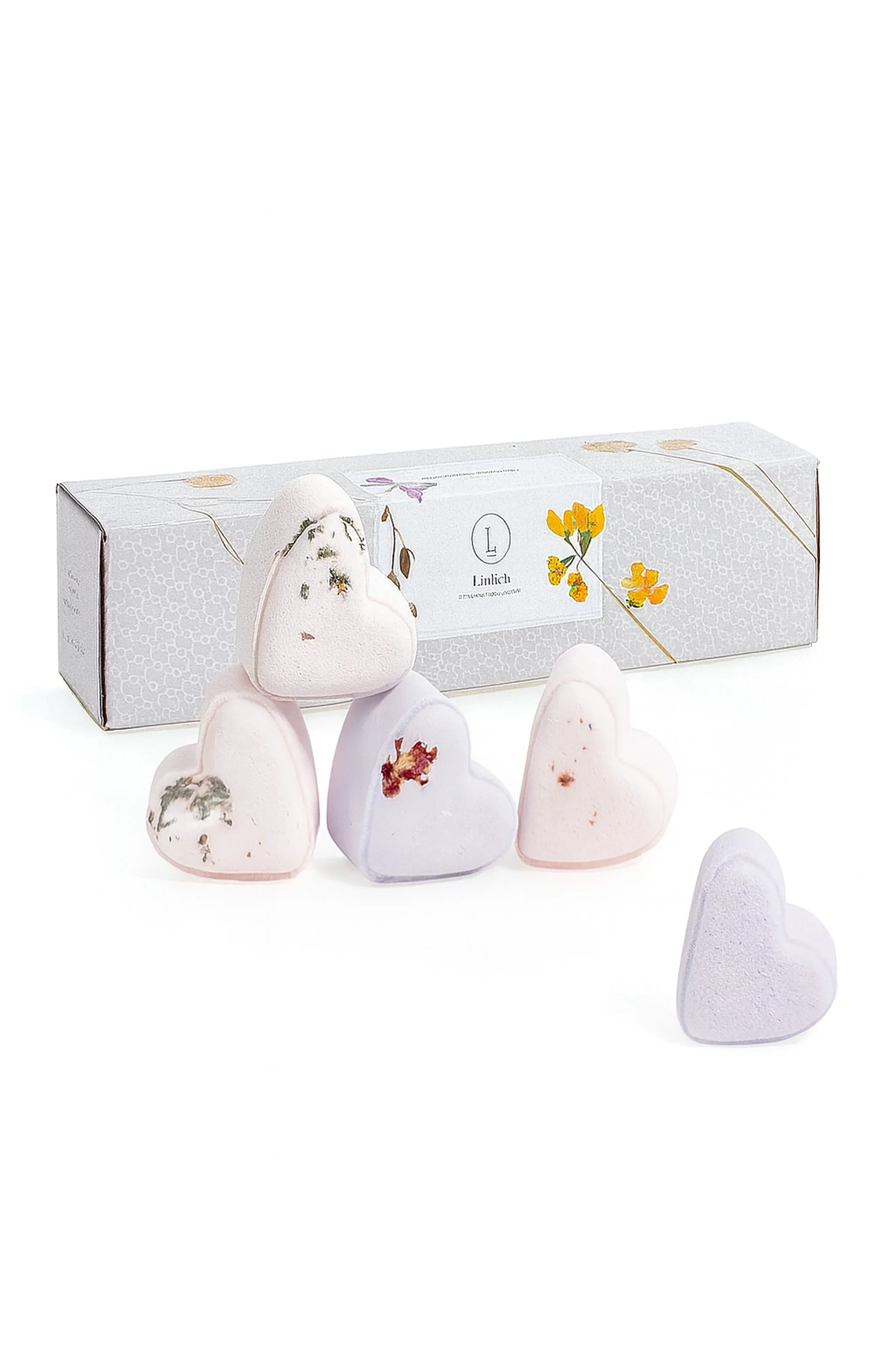 Valentine's Day best Bath Bombs Gift - Lavender  - a Set of 5 Heart Shaped Gift box - Image 2