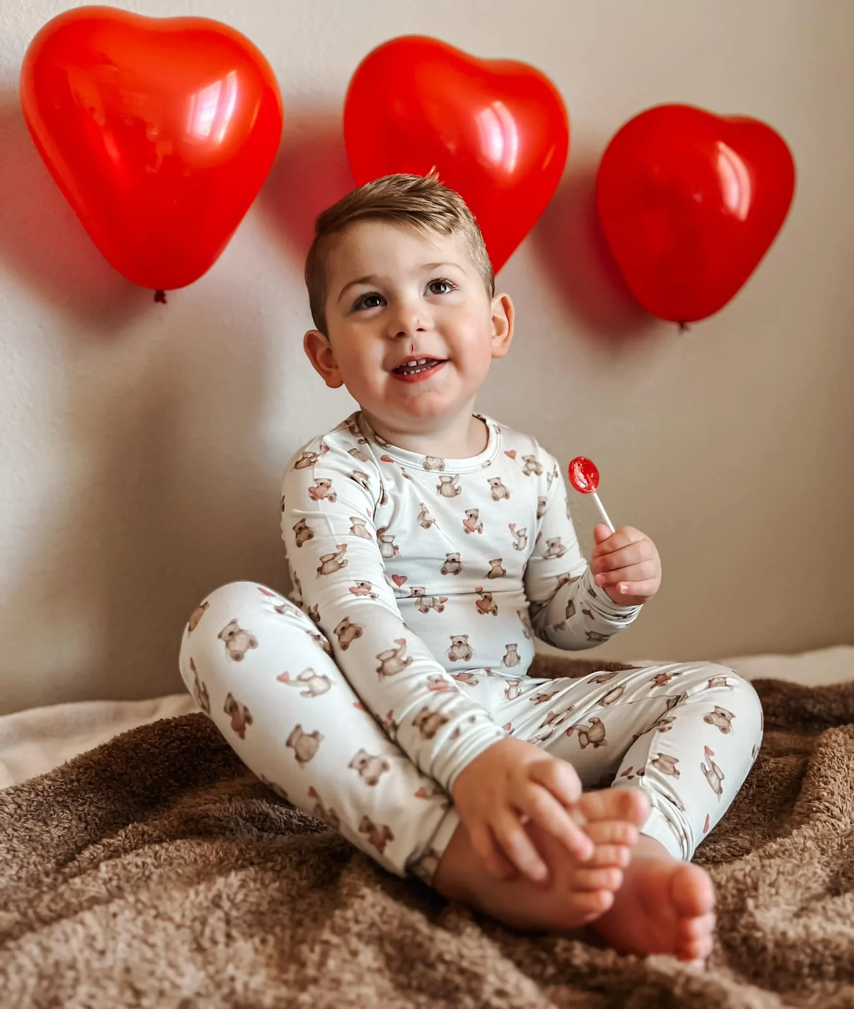 Valentines Teddy Bear 2pc Bamboo Pajamas - Image 2