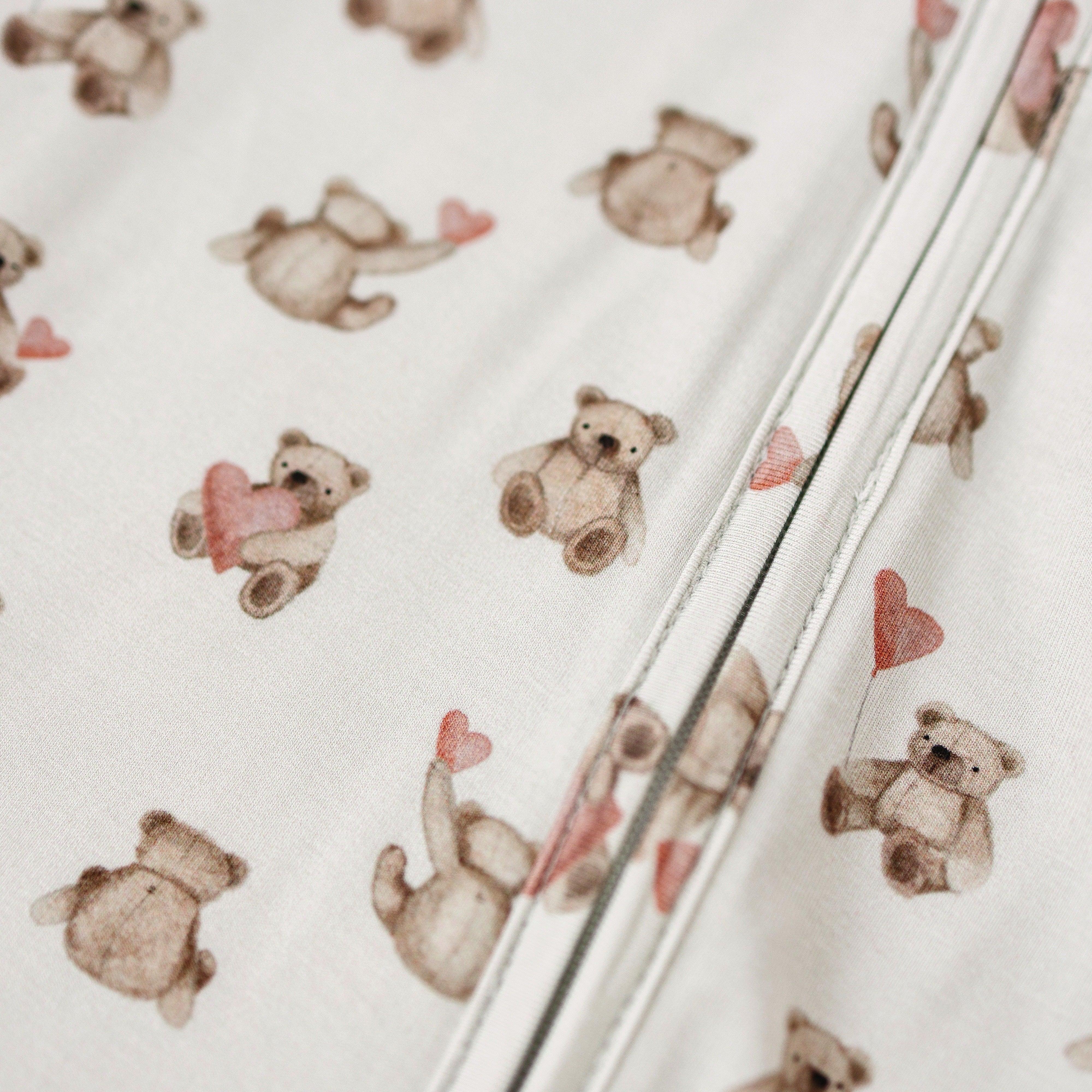 Valentine's Teddy Bear Bamboo Zippy Pajamas - Image 2