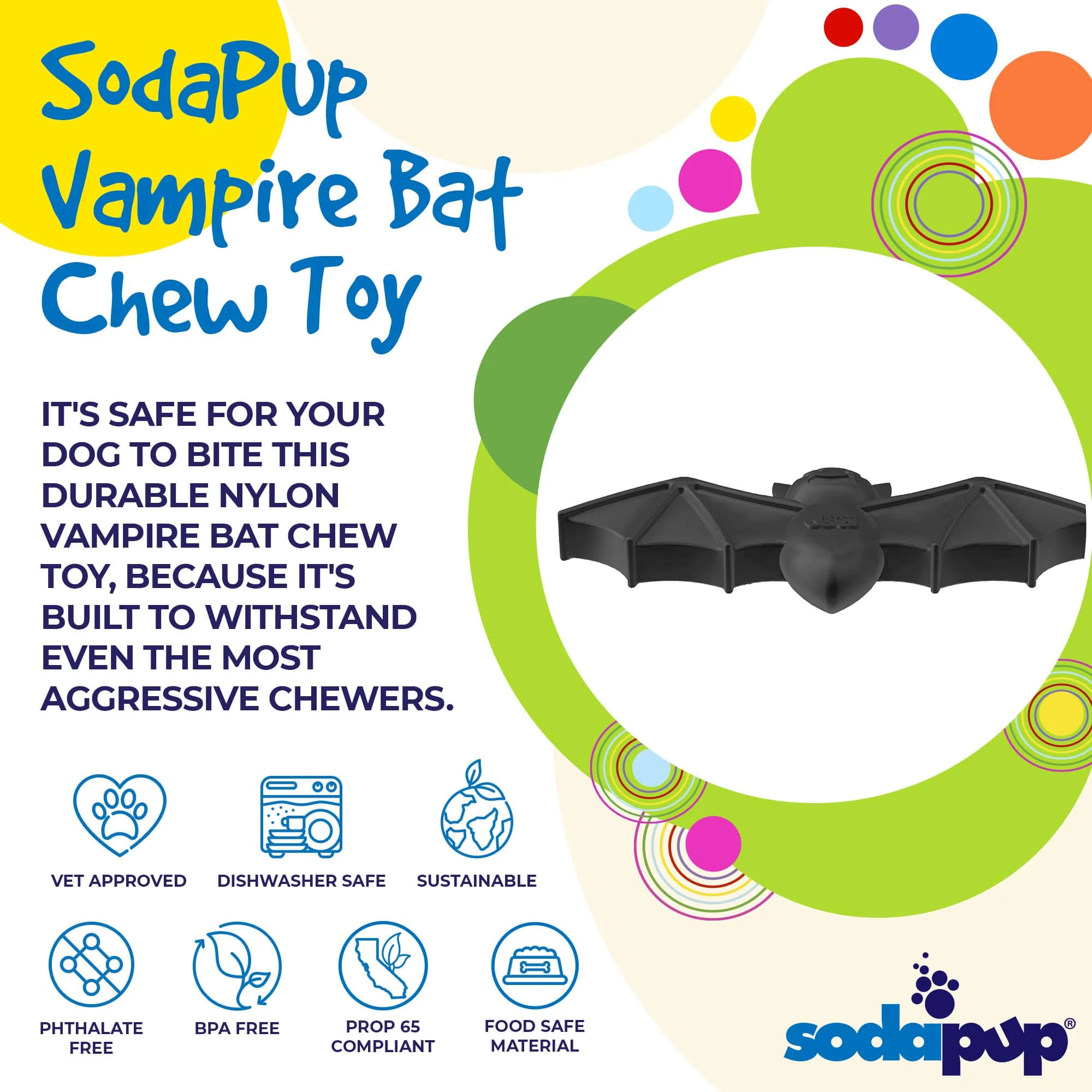 Vampire Bat Nylon Dog Chew Toy for Aggressive Chewers | USA Made & FDA Compliant - Image 3