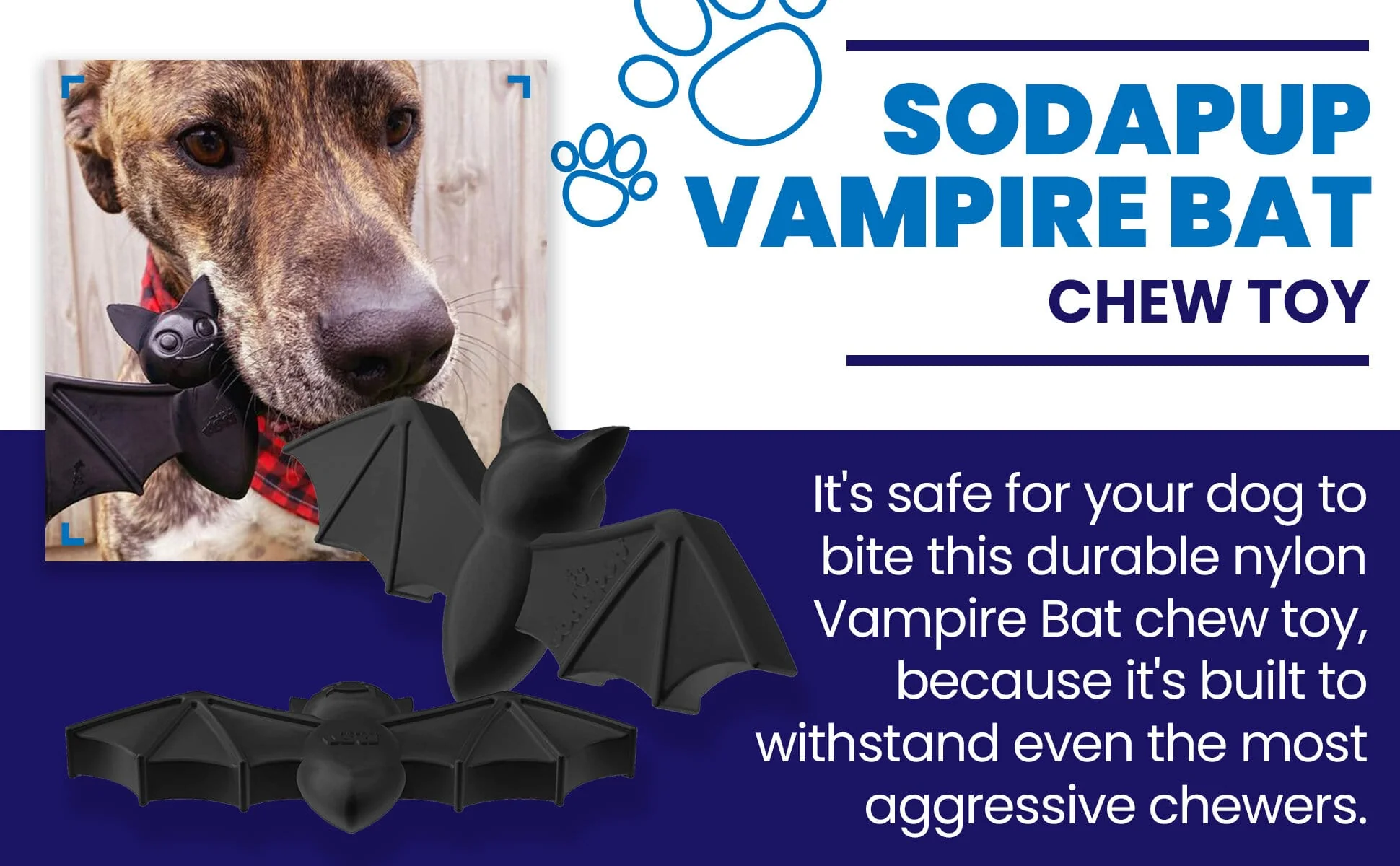 Vampire Bat Nylon Dog Chew Toy for Aggressive Chewers | USA Made & FDA Compliant - Image 6