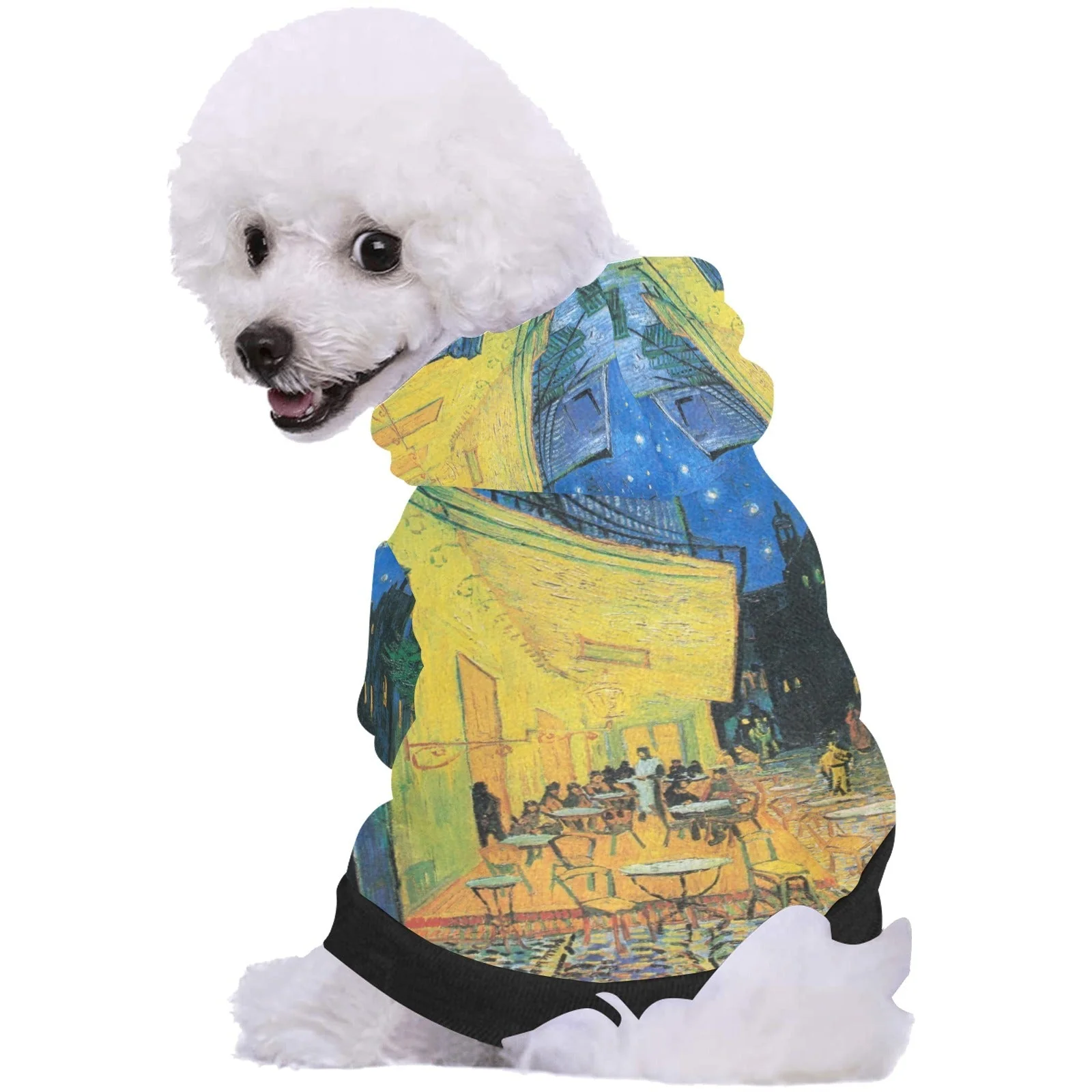 Van Gogh Cafe Terrace At Night Button Hoodie - Image 2