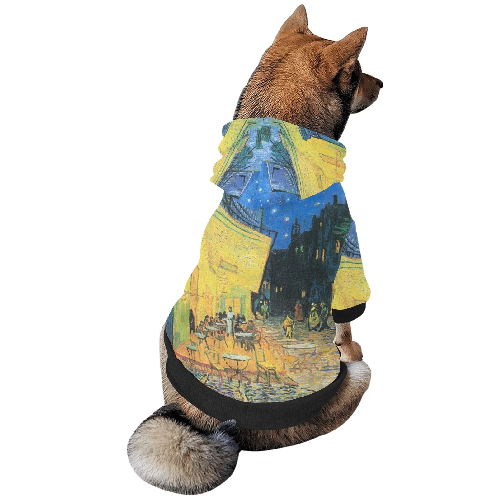 Van Gogh Cafe Terrace At Night Button Hoodie - Image 5