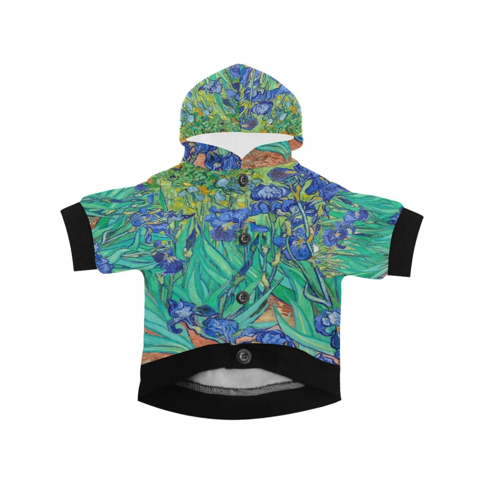 Van Gogh Irises Button Hoodie - Image 3