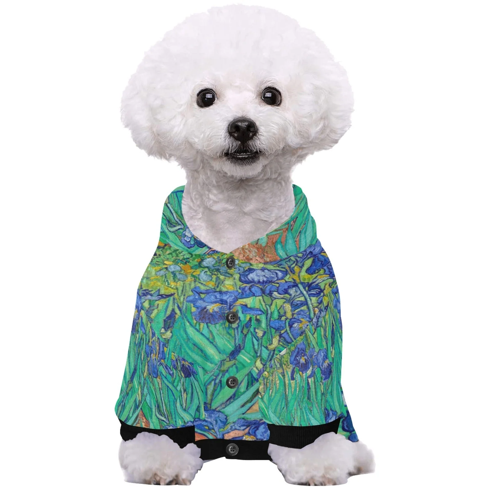 Van Gogh Irises Button Hoodie - Image 4