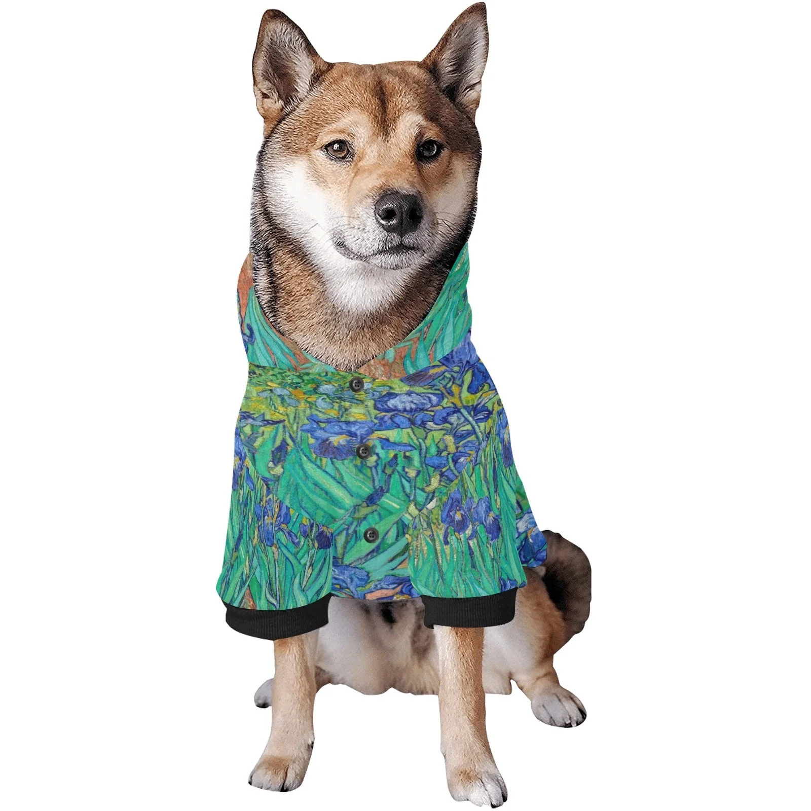 Van Gogh Irises Button Hoodie - Image 6