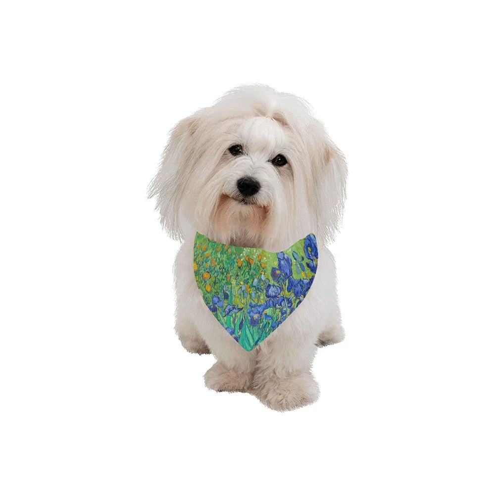 Van Gogh Irises Double-Sided Pet Bandana - Image 2