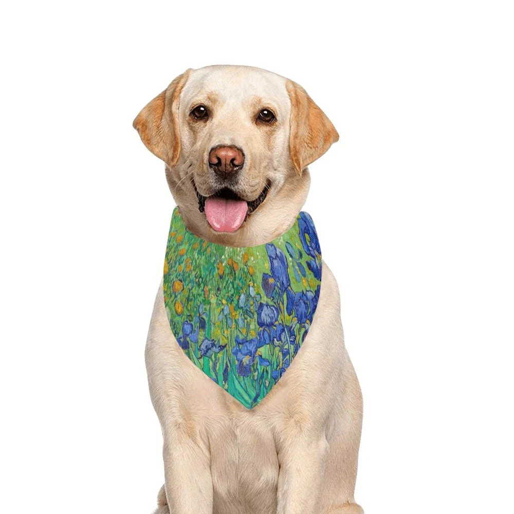 Van Gogh Irises Double-Sided Pet Bandana - Image 4