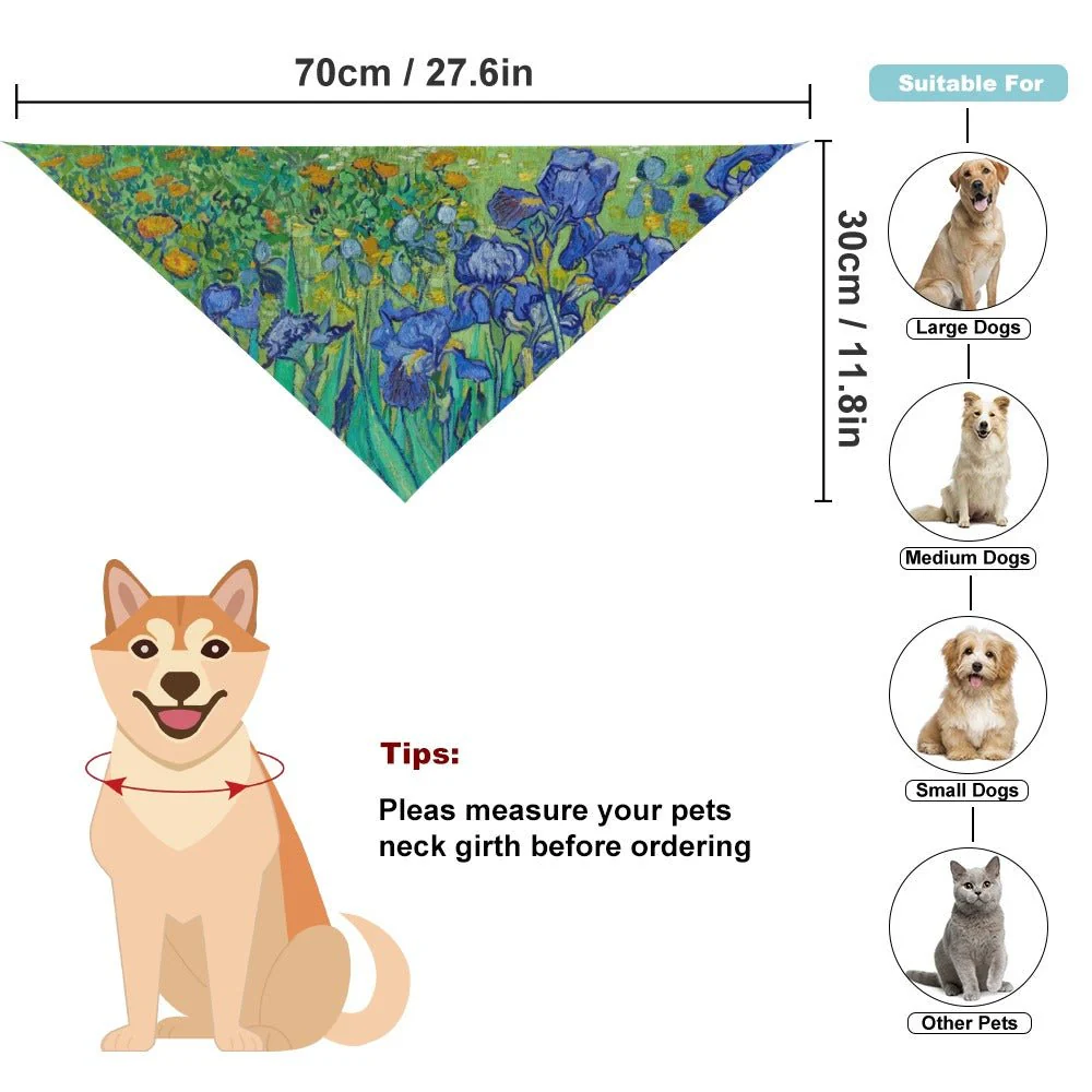 Van Gogh Irises Pet Scarf - Image 3