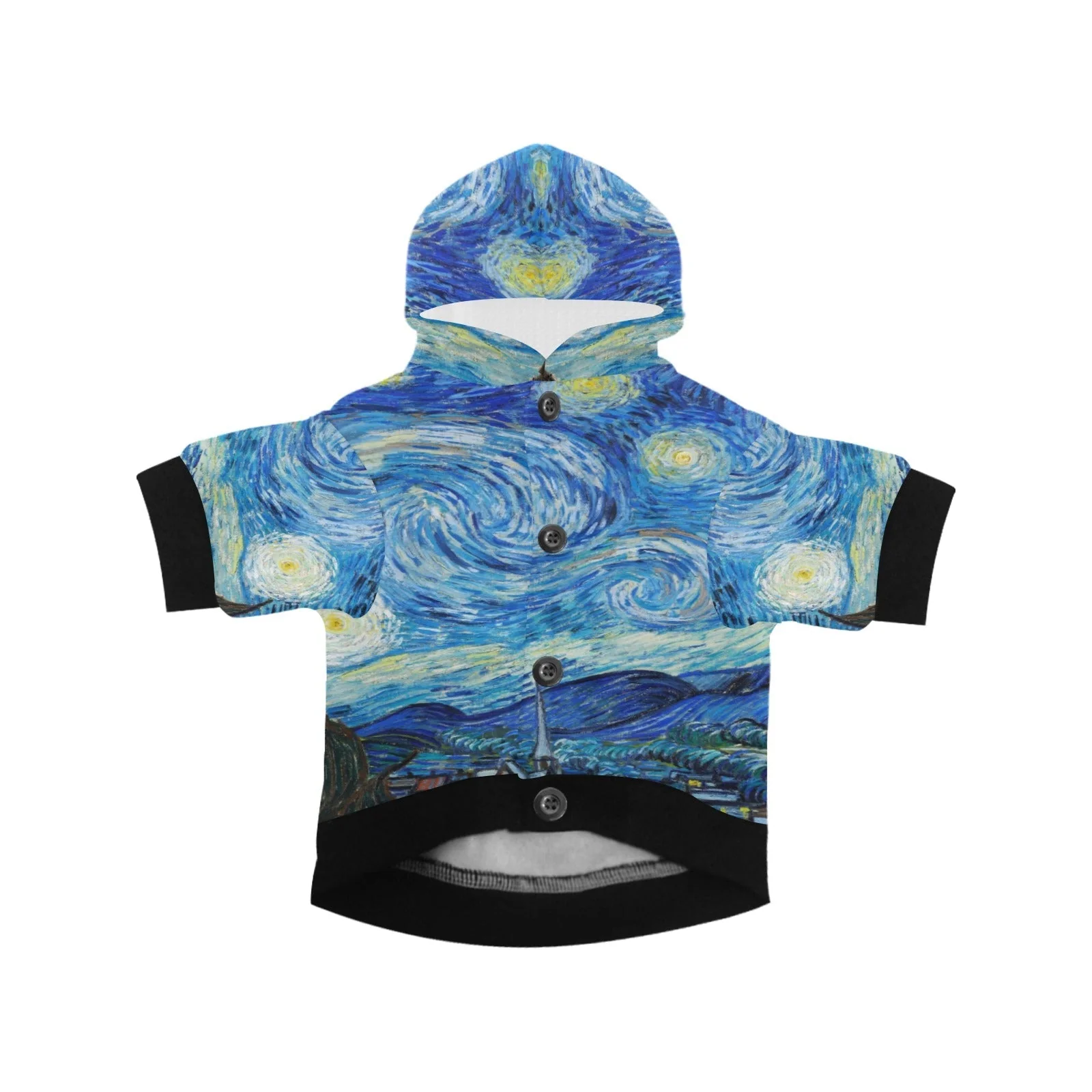 Van Gogh Starry Night Button Hoodie - Image 3