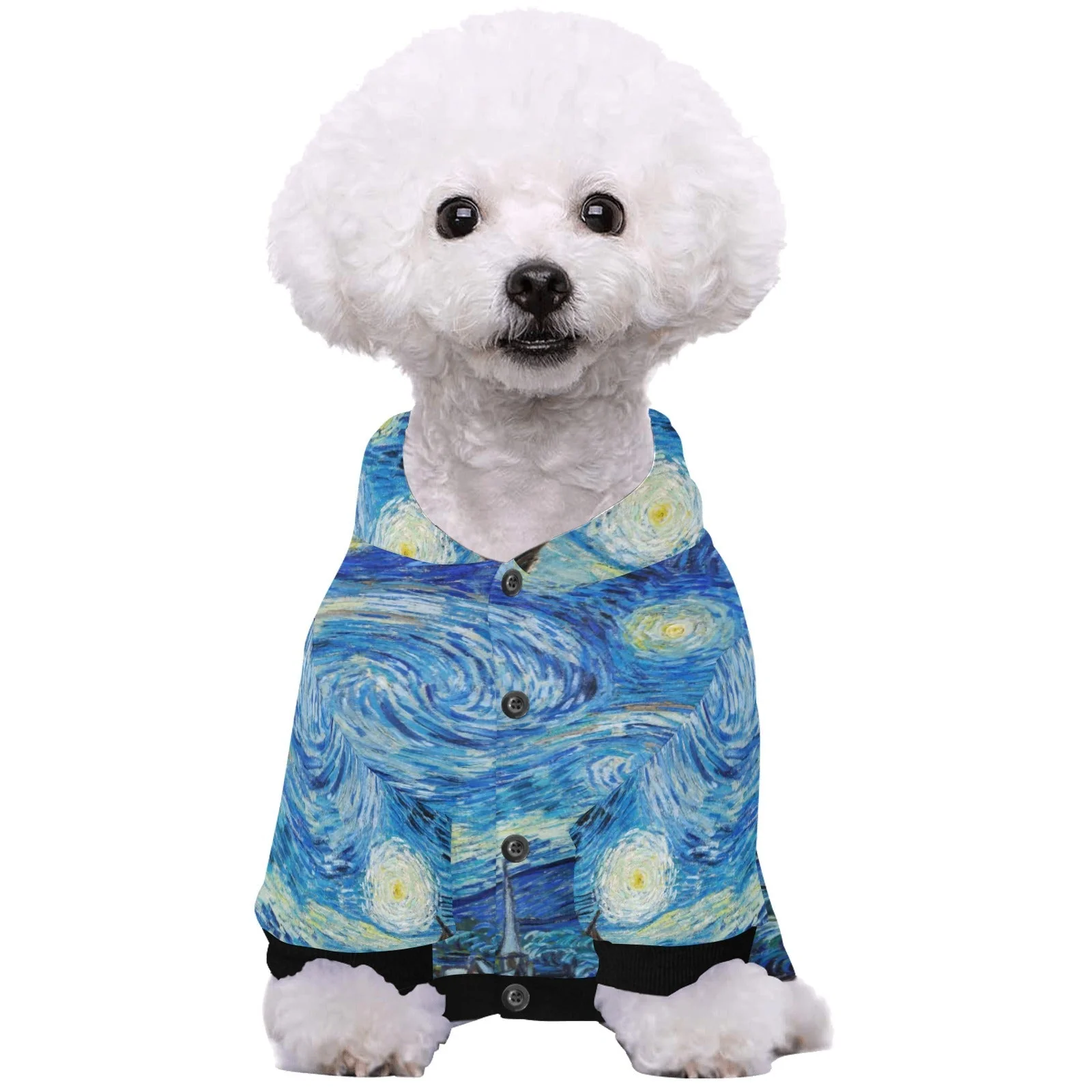 Van Gogh Starry Night Button Hoodie - Image 4