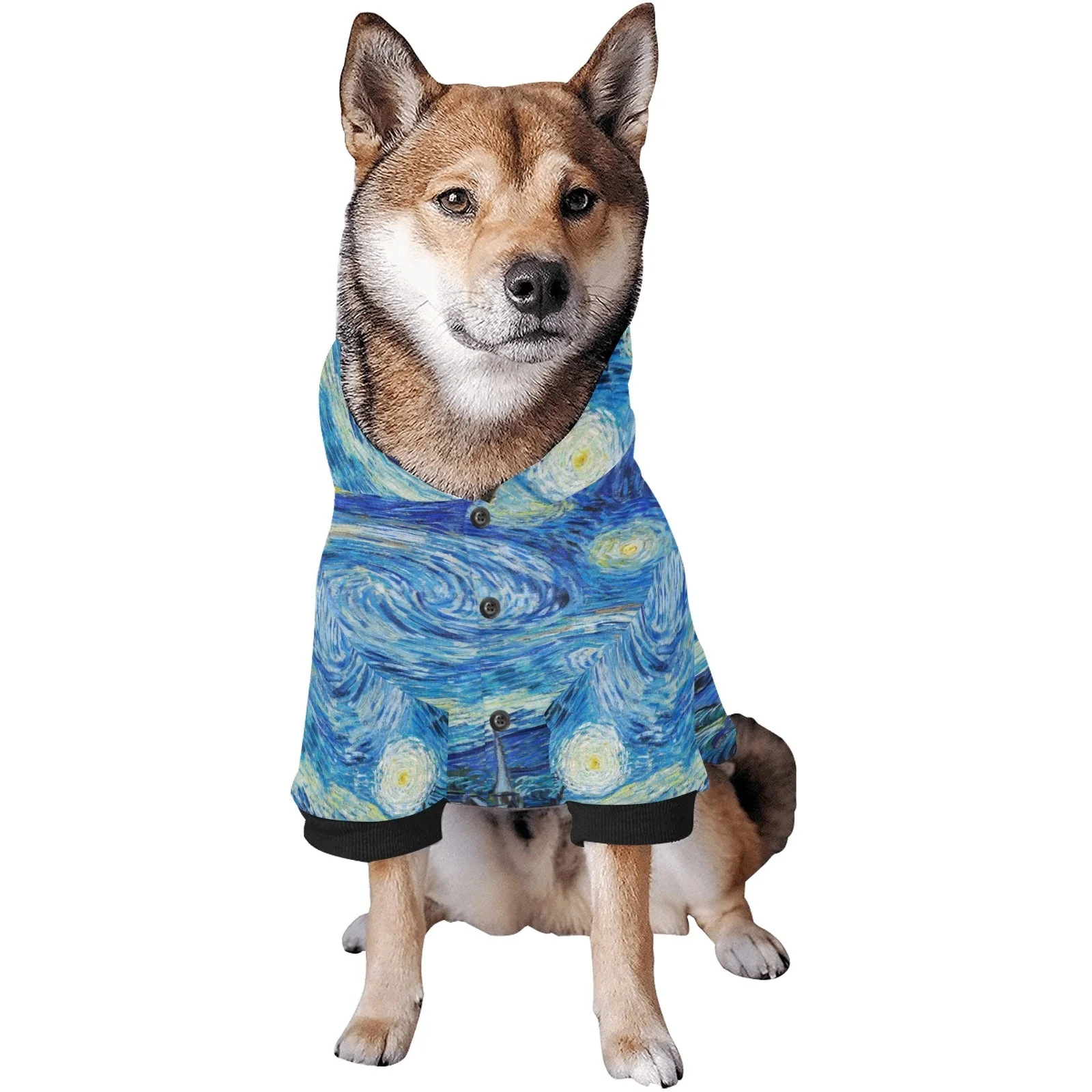 Van Gogh Starry Night Button Hoodie - Image 6