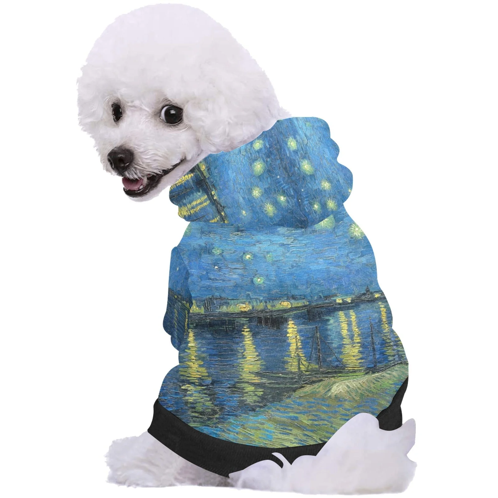 Van Gogh Starry Night Over The Rhone Button Hoodie - Image 2