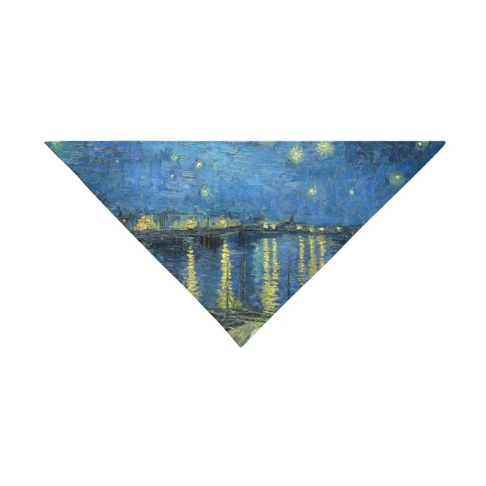 Van Gogh Starry Night Over The Rhone Double-Sided Pet Bandana - Image 3