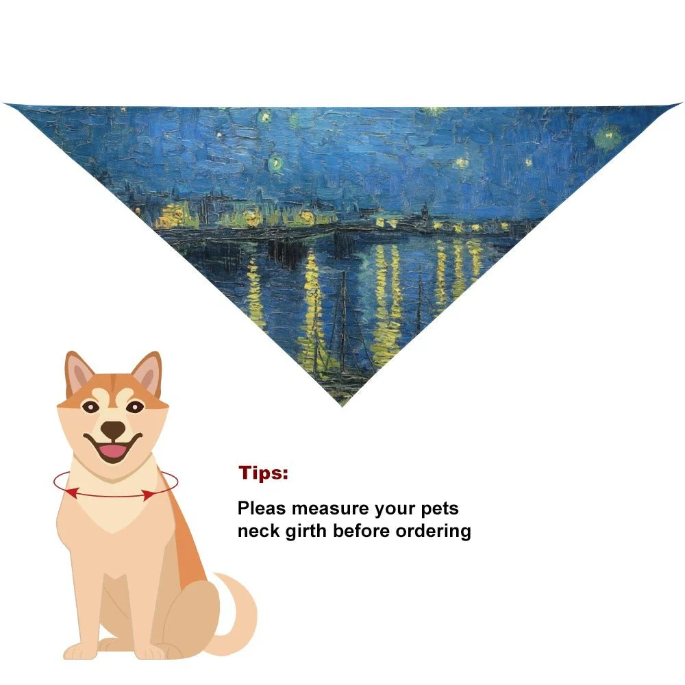 Van Gogh Starry Night Over The Rhone Pet Scarf - Image 2