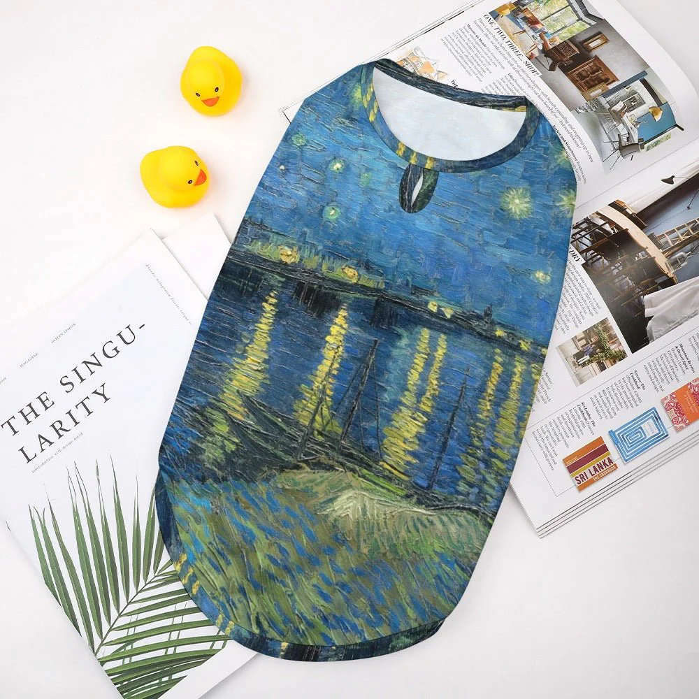 Van Gogh Starry Night Over The Rhone Pet Vest - Image 4