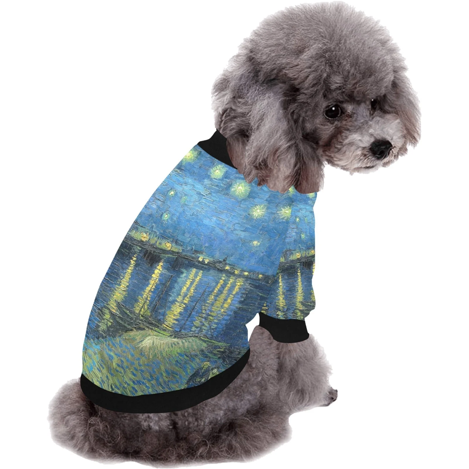 Van Gogh Starry Night Over The Rhone Round Neck Shirt - Image 2
