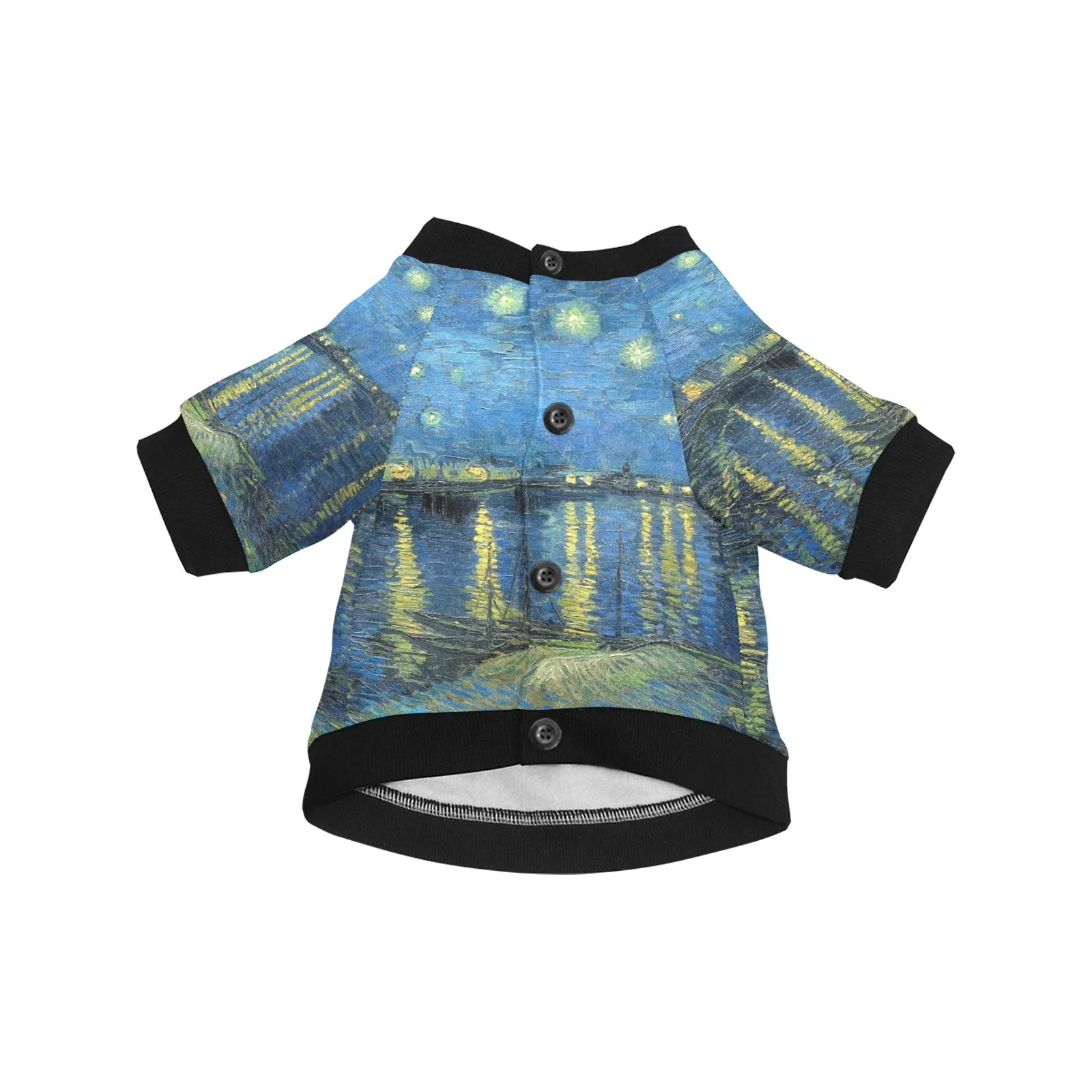 Van Gogh Starry Night Over The Rhone Round Neck Shirt - Image 3