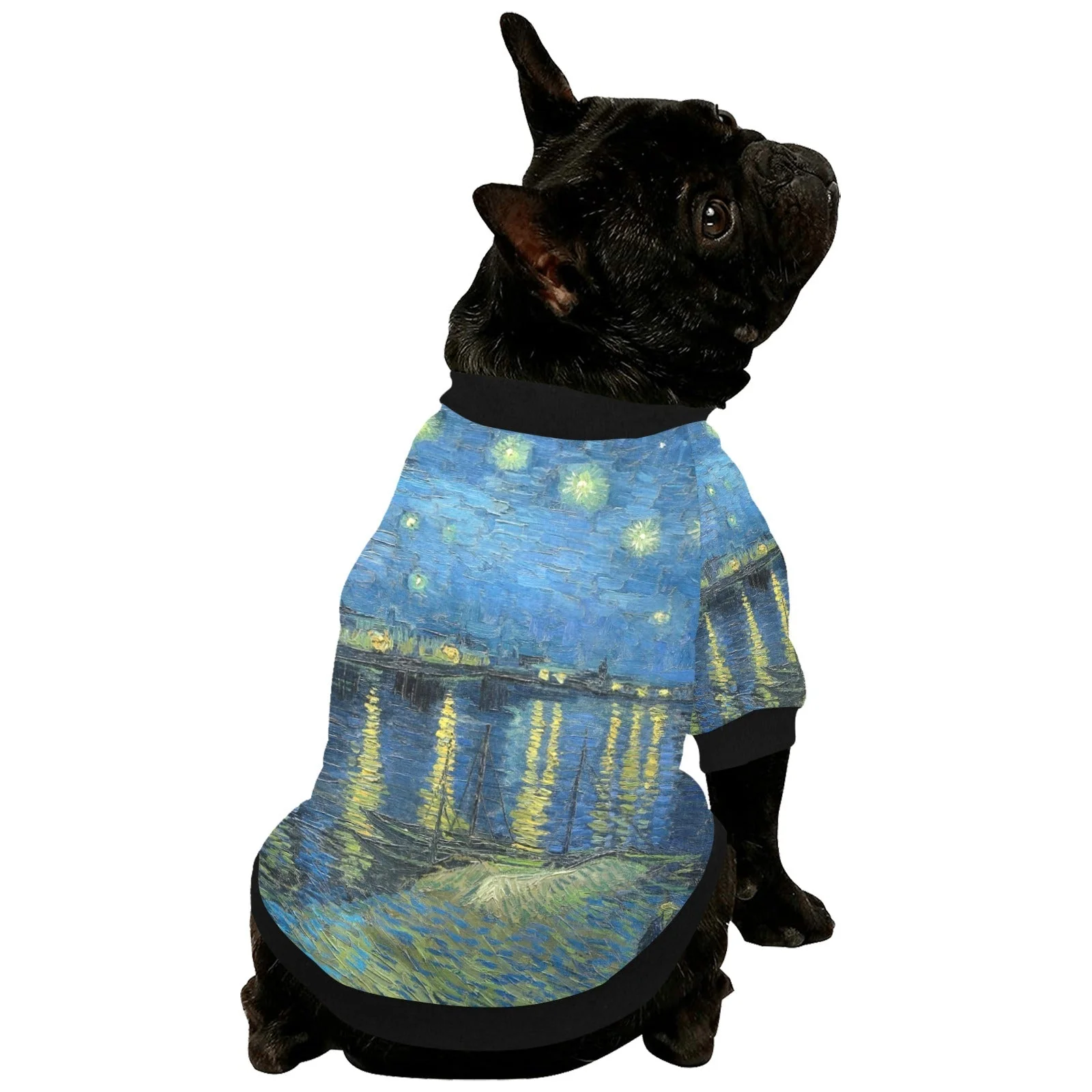 Van Gogh Starry Night Over The Rhone Round Neck Shirt - Image 5