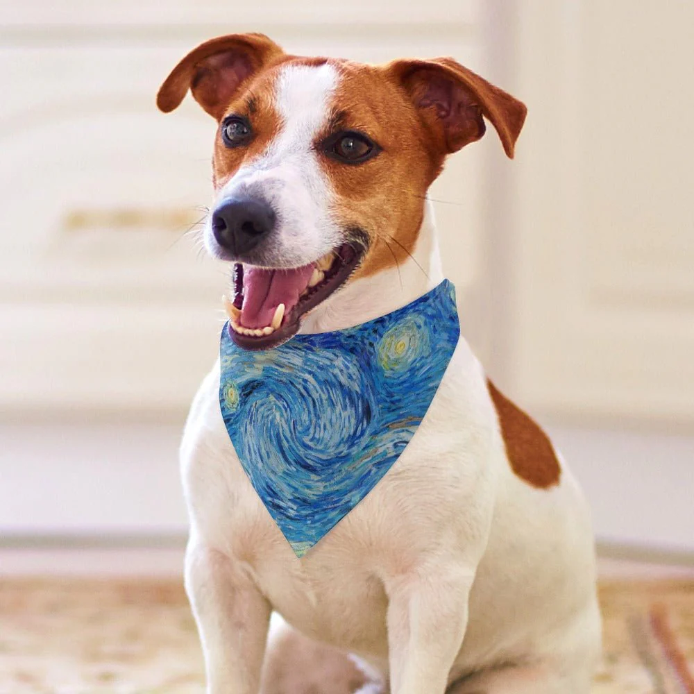 Van Gogh Starry Night Pet Scarf - Image 4