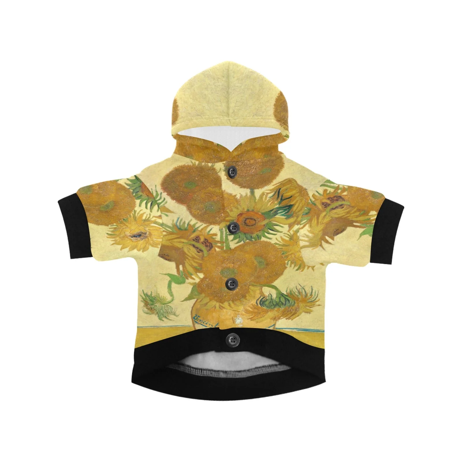 Van Gogh Sunflowers Button Hoodie - Image 3