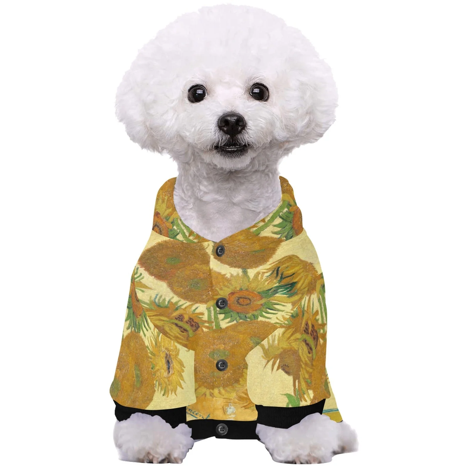 Van Gogh Sunflowers Button Hoodie - Image 4
