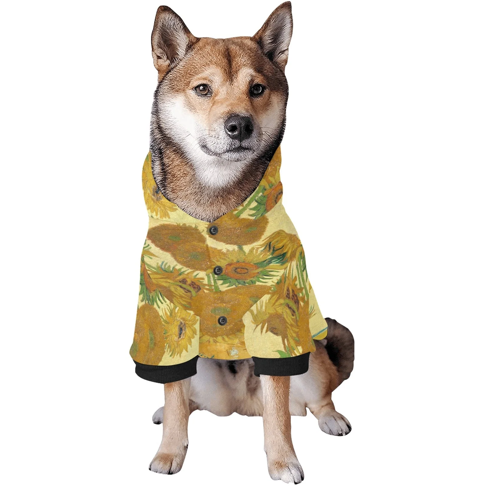 Van Gogh Sunflowers Button Hoodie - Image 6