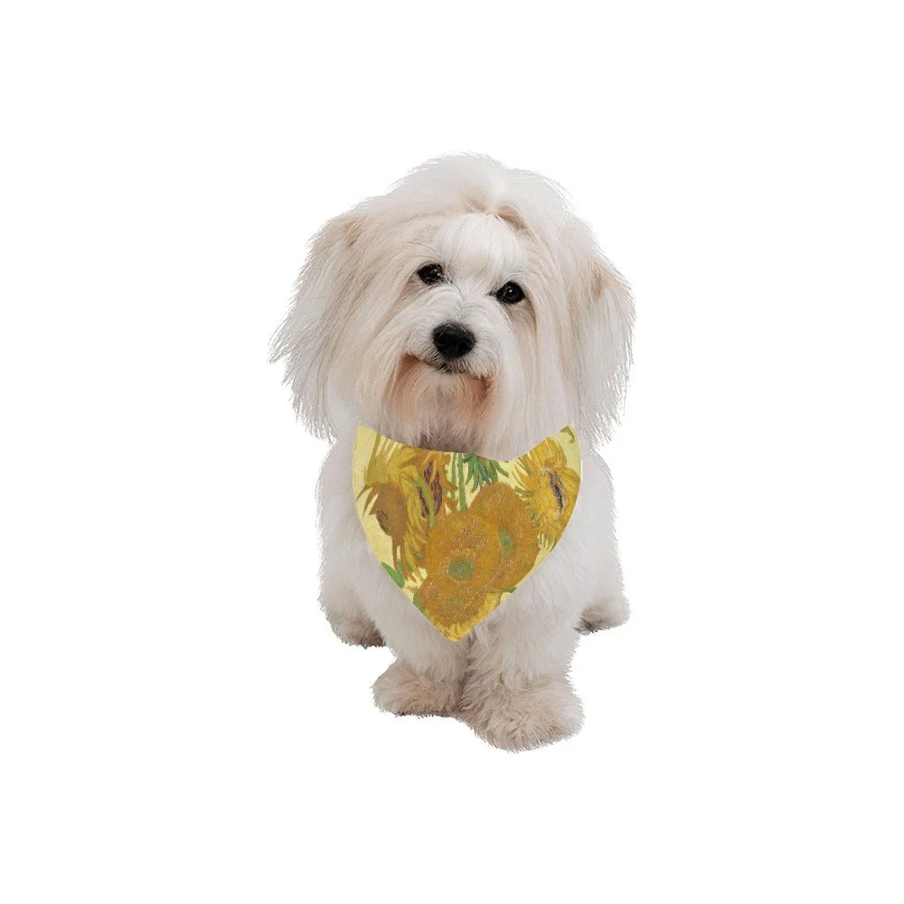 Van Gogh Sunflowers Double-Sided Pet Bandana - Image 2
