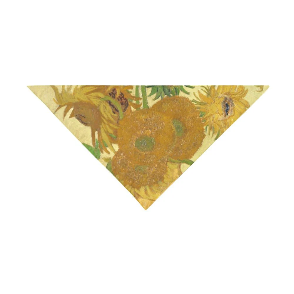 Van Gogh Sunflowers Double-Sided Pet Bandana - Image 3