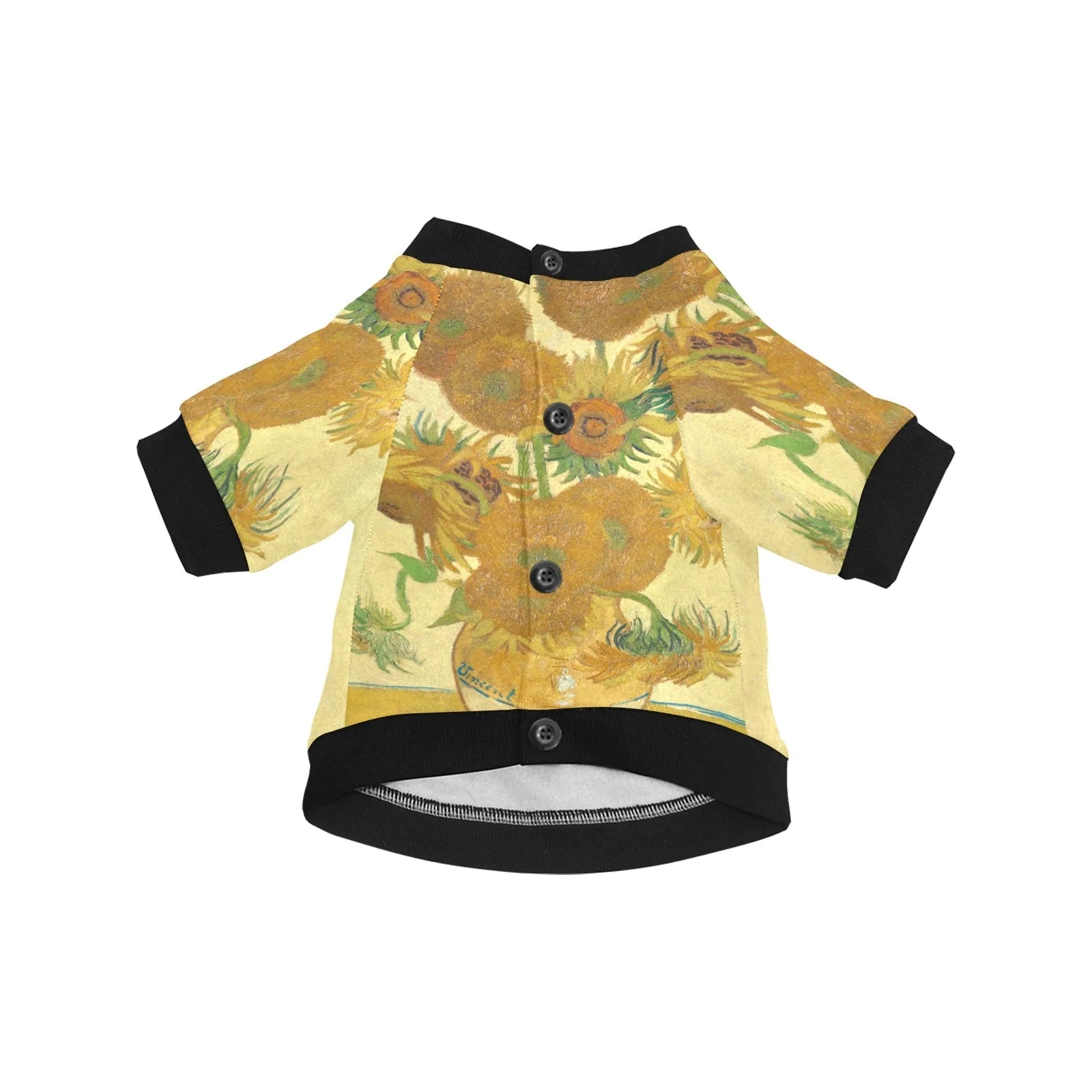 Van Gogh Sunflowers Round Neck Shirt - Image 3