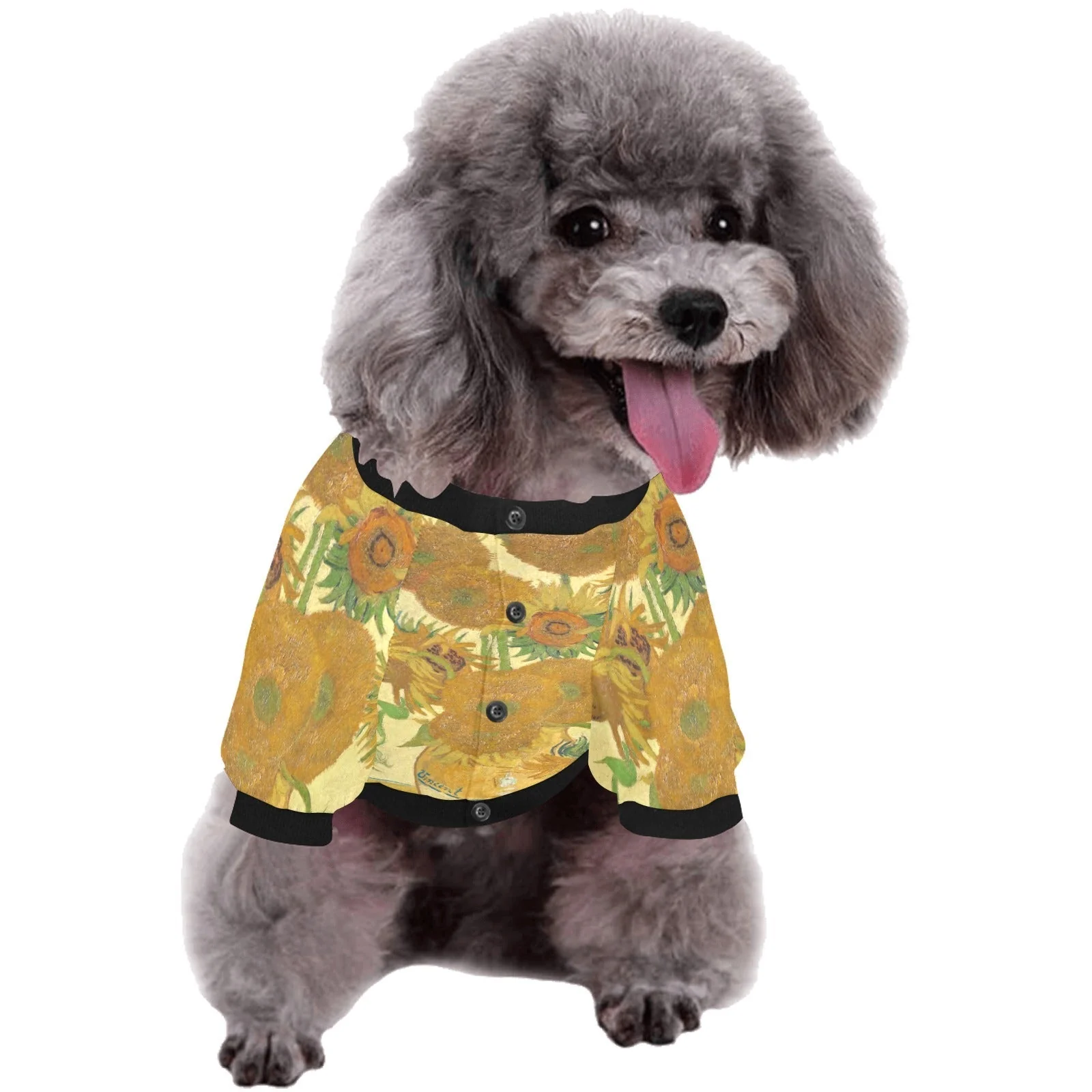 Van Gogh Sunflowers Round Neck Shirt - Image 4