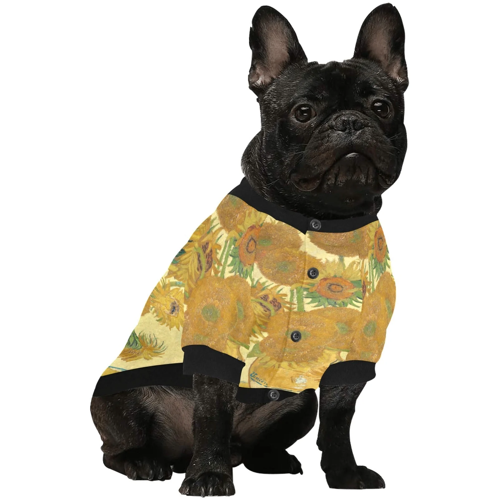 Van Gogh Sunflowers Round Neck Shirt - Image 6