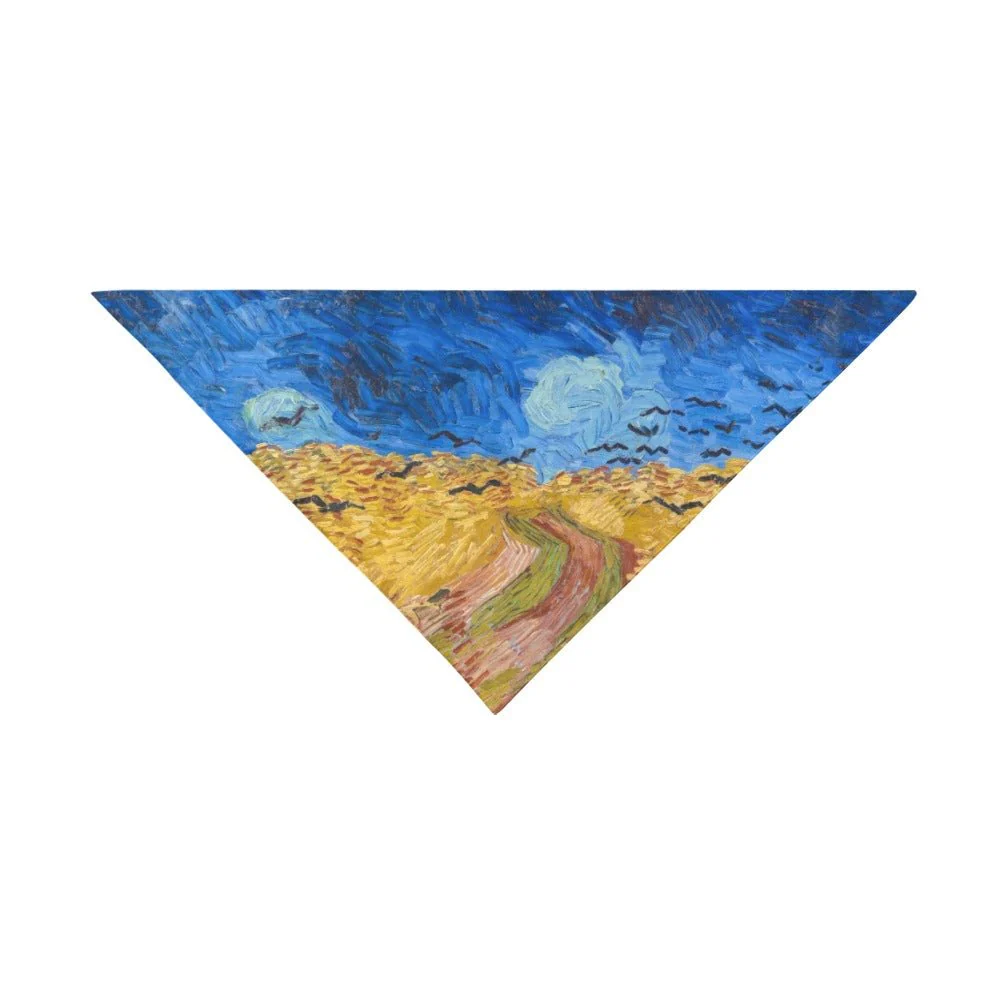 Van Gogh Wheatfield with Crows Double-Sided Pet Bandana - Image 3