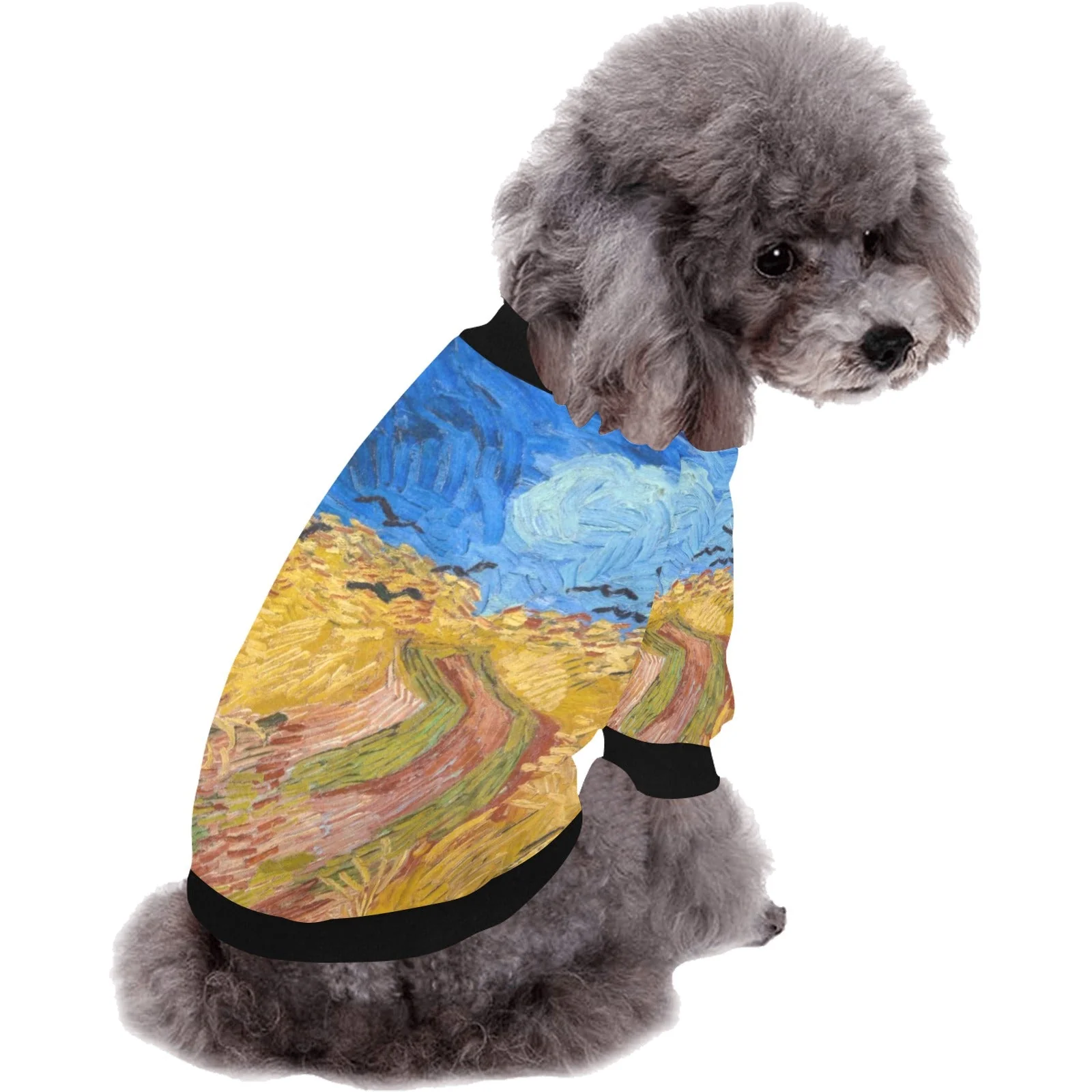 Van Gogh Wheatfield with Crows Round Neck Shirt - Image 2