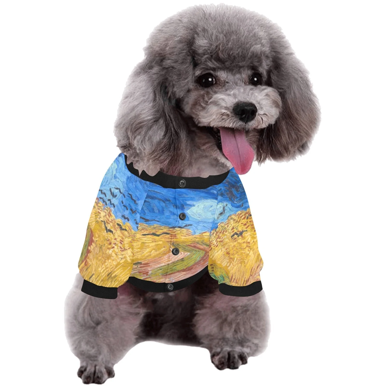 Van Gogh Wheatfield with Crows Round Neck Shirt - Image 4