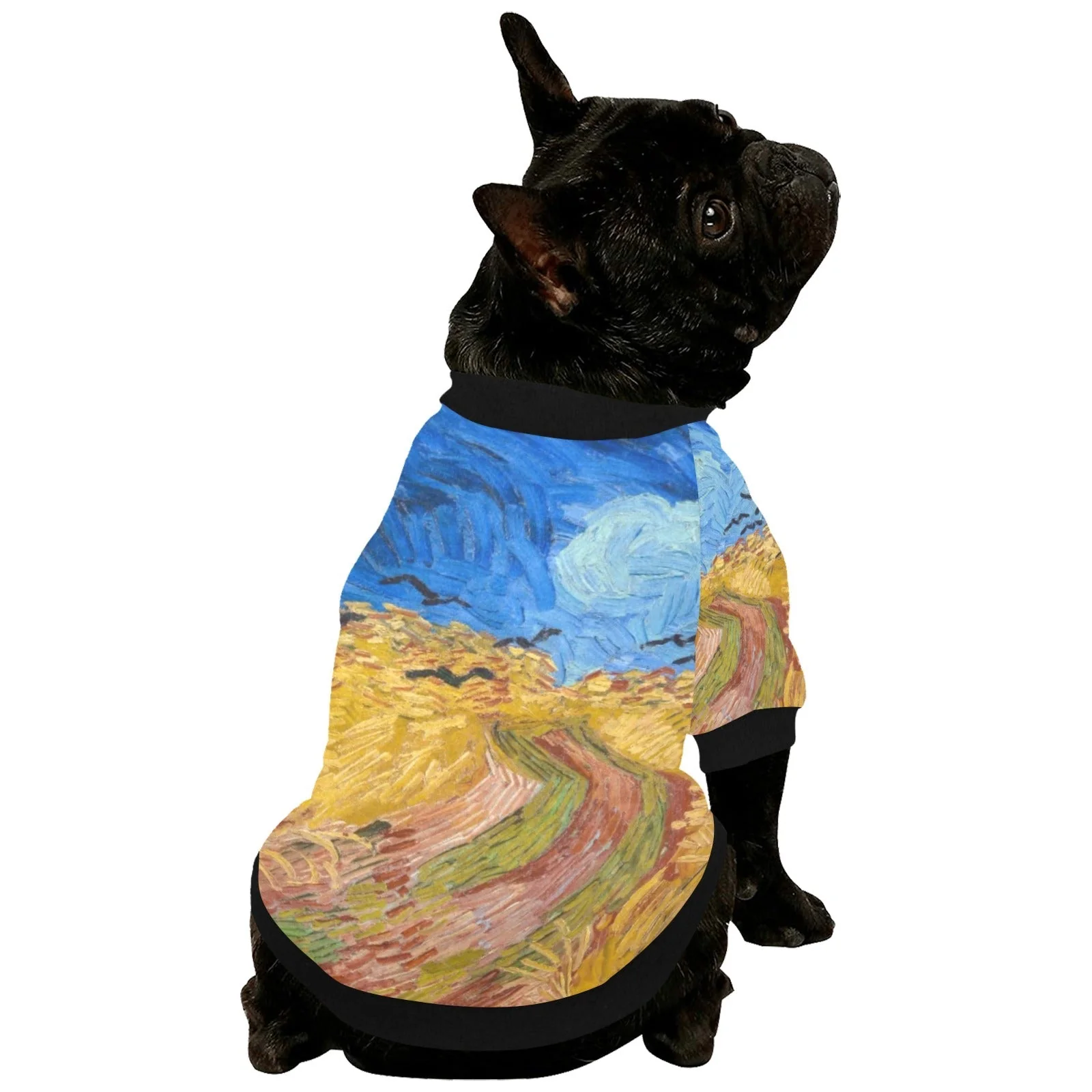 Van Gogh Wheatfield with Crows Round Neck Shirt - Image 5