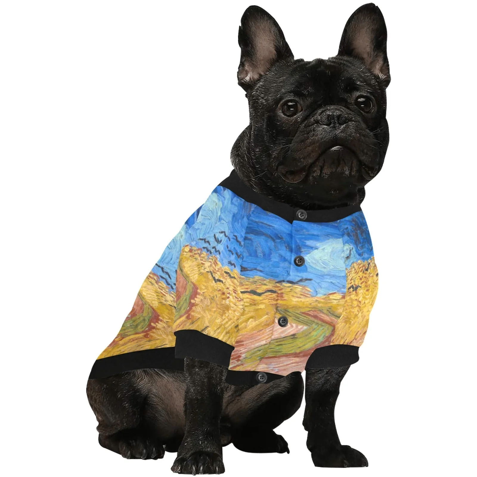 Van Gogh Wheatfield with Crows Round Neck Shirt - Image 6