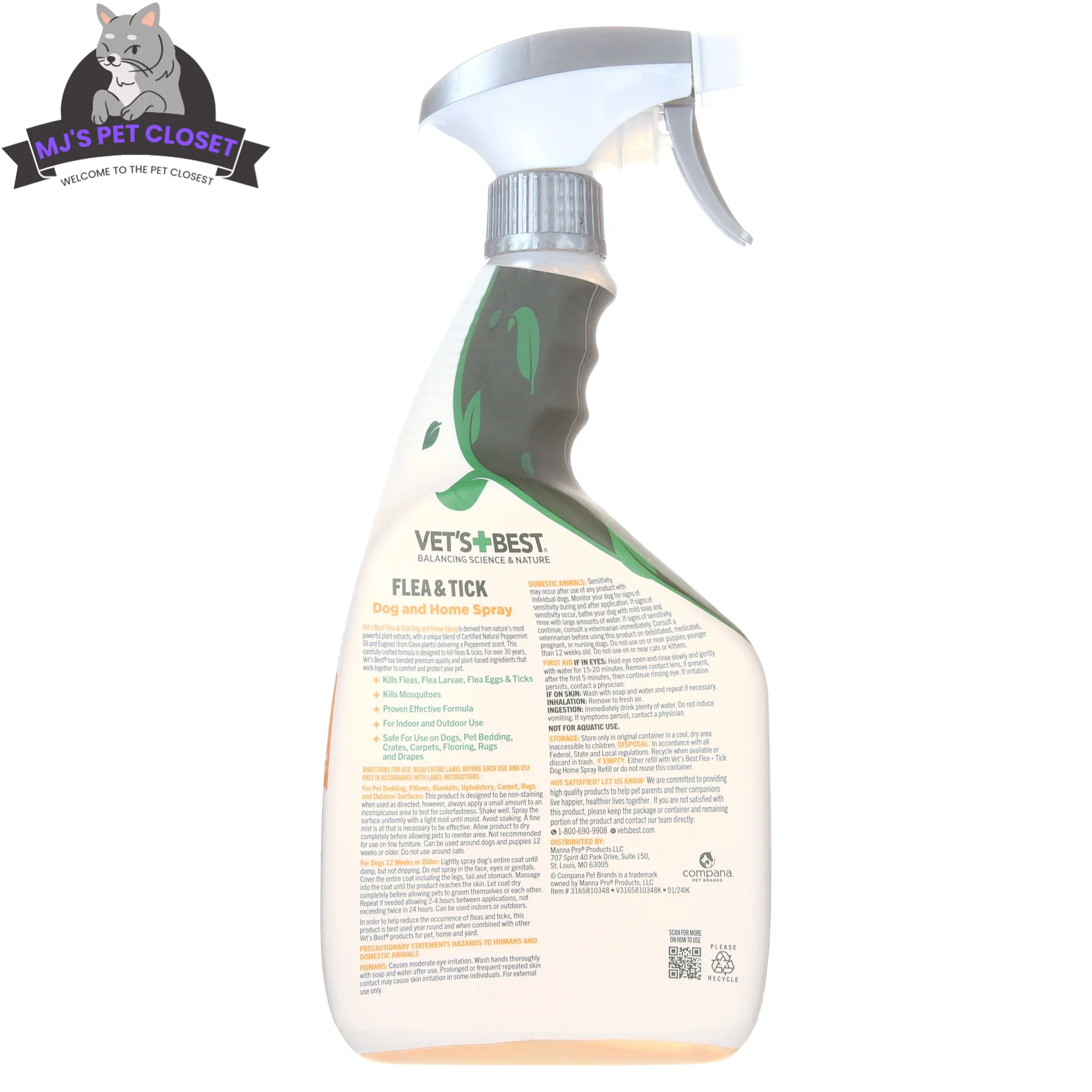 Vet's Best Flea and Tick Home Spray for Dogs - Refreshing Peppermint Scent - 32oz of Powerful Protection - Image 4