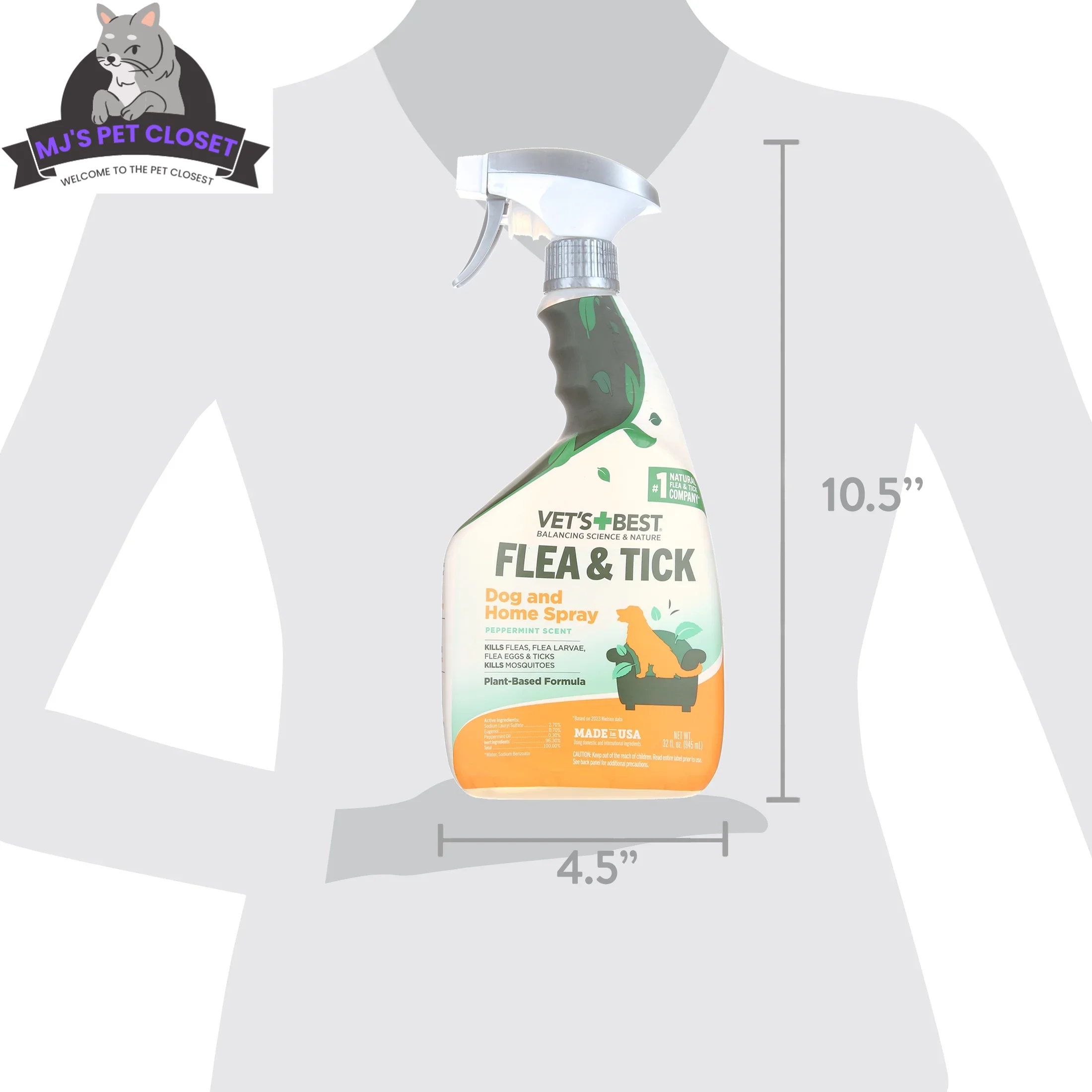 Vet's Best Flea and Tick Home Spray for Dogs - Refreshing Peppermint Scent - 32oz of Powerful Protection - Image 5