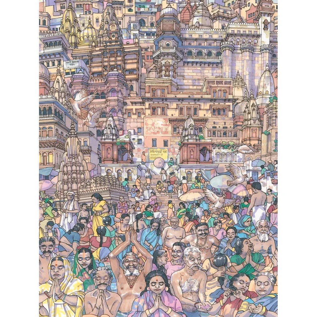 Vibrant Varanasi 1000 Piece Jigsaw Puzzle NYPC - Image 2