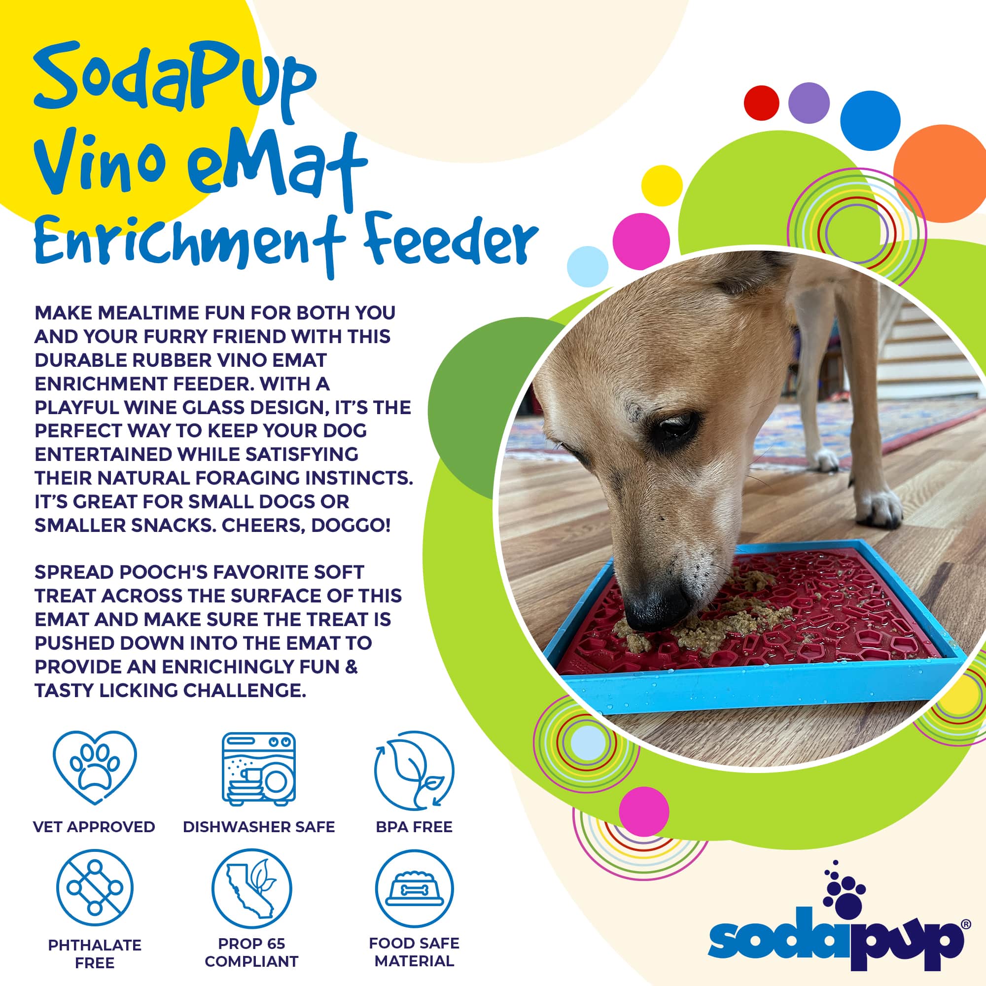 Vino Dog eMat - Enrichment Lick Mat For Dogs and Cats | Wine-Inspired Design| SodaPup - Image 2