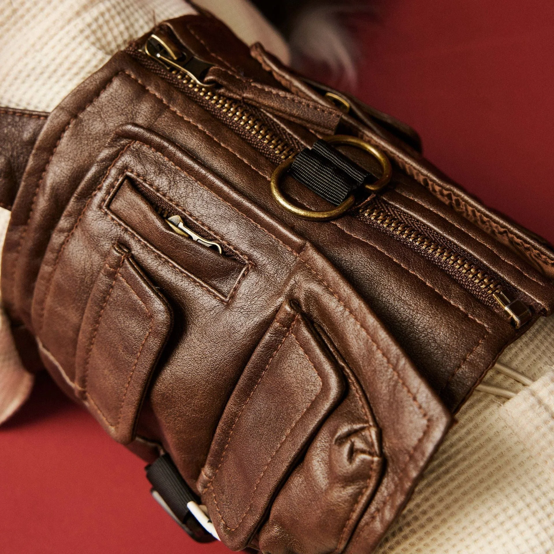 Vintage Dog Faux Leather & Utility Pockets - Image 2