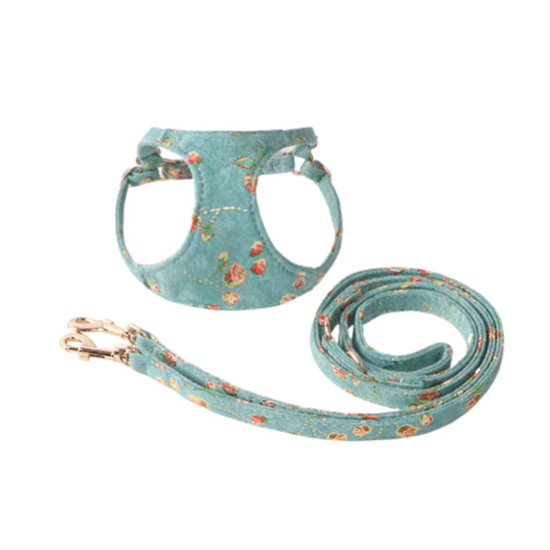 Vintage Floral Dog Harness & Leash Set – Soft Lightweight & Stylish - Image 5