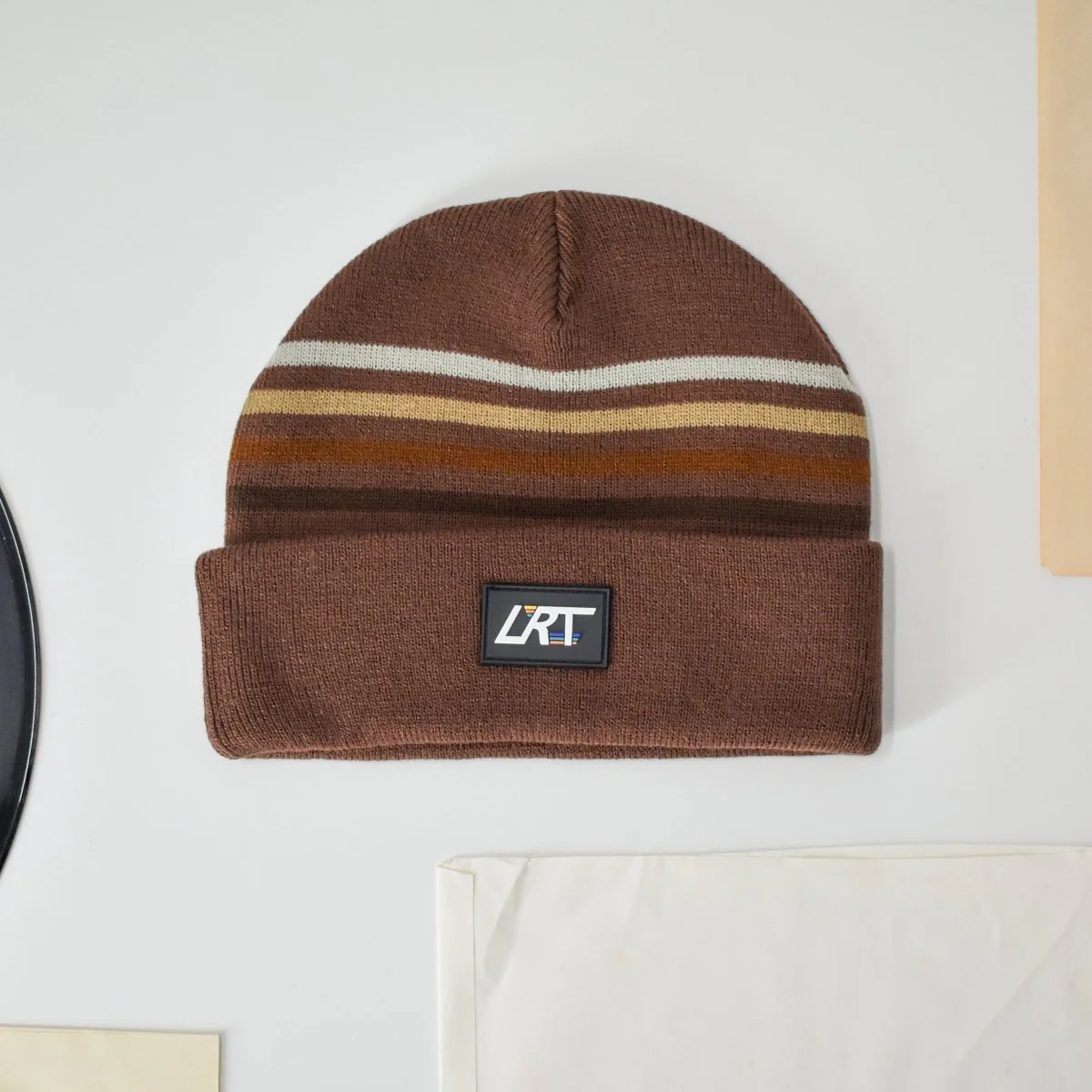 VINTAGE STRIPES BEANIE - COCOA - Image 2