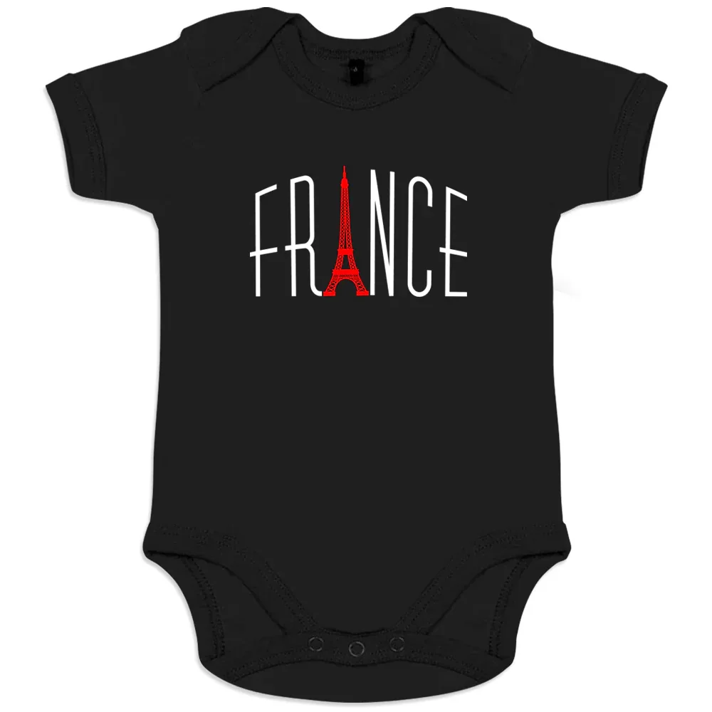 Vive La France With Eiffel Tower Organic Cotton Baby Onesie - Image 3