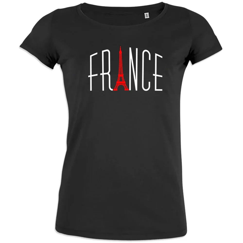 Vive La France With Eiffel Tower Women's Organic Cotton Tee - Image 3