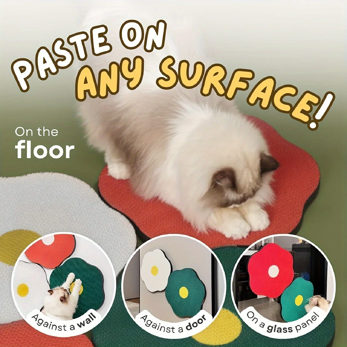 Wall-Mounted Floral Cat Scratcher – Durable & Eco-Friendly - Image 3