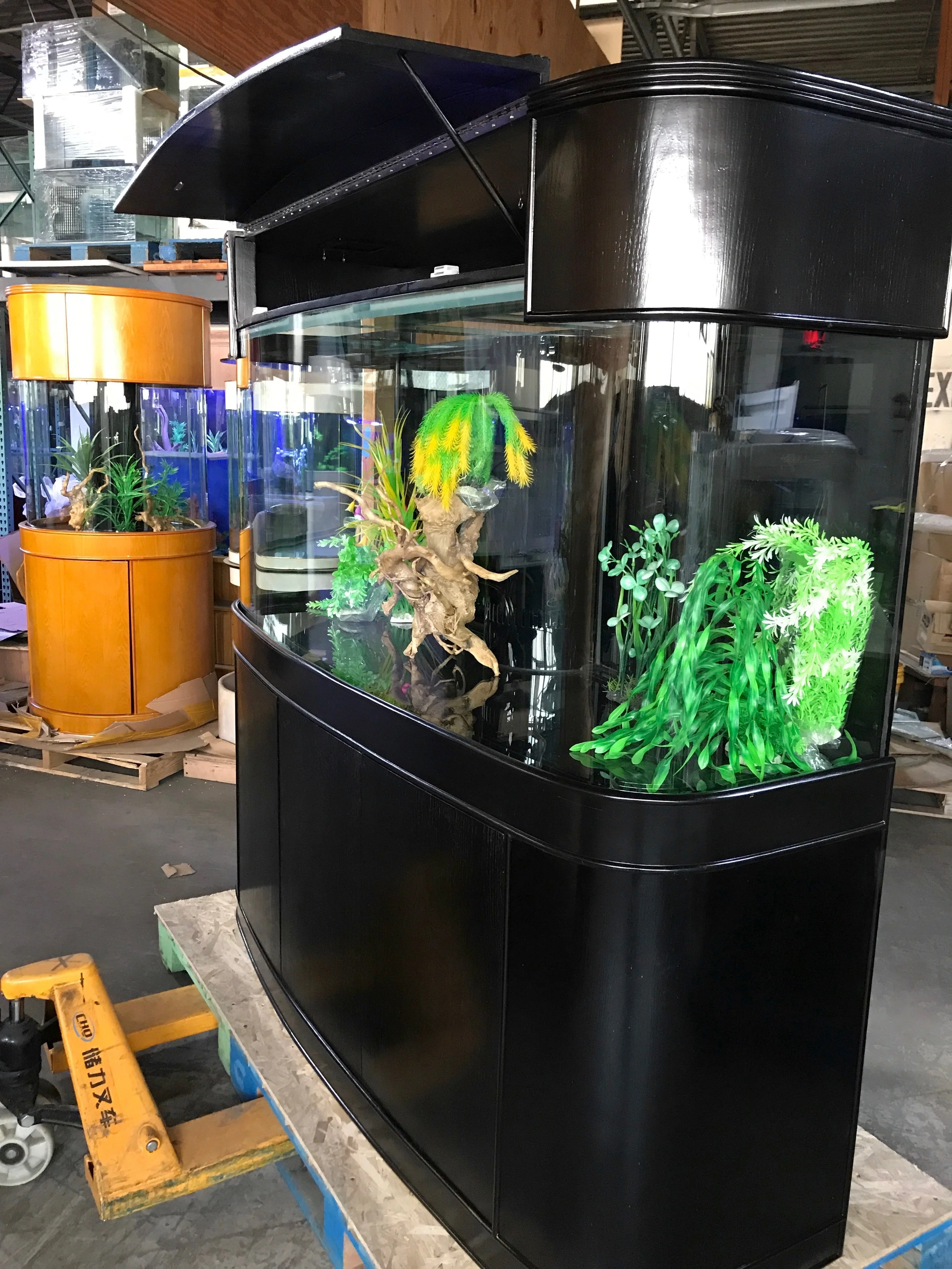 WARRANTY INCLUDED! 215 gallon GLASS bow front aquarium fish tank set - Image 2
