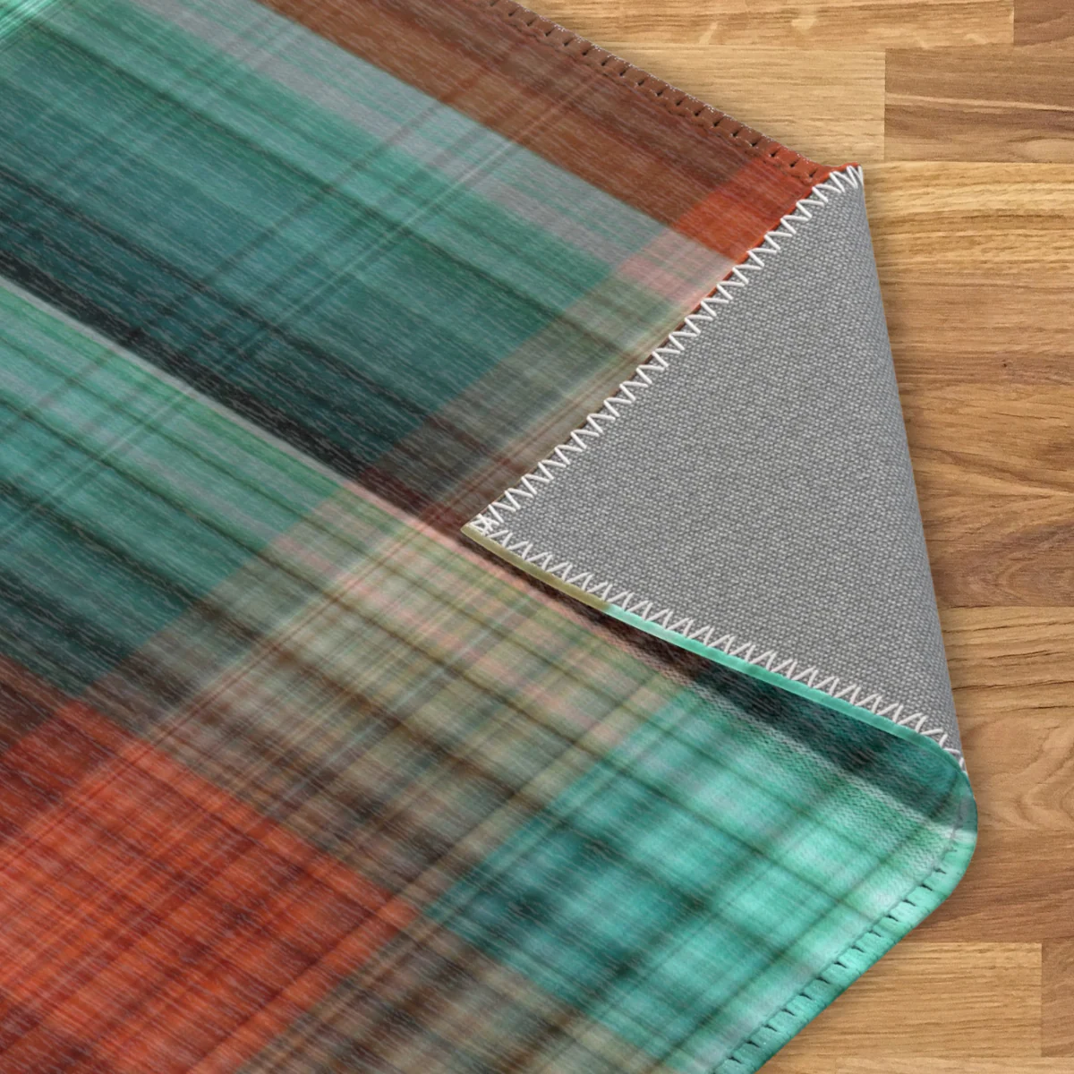 Washable Pet Playpen Floor Mat Rug, Green Flannel - Image 3